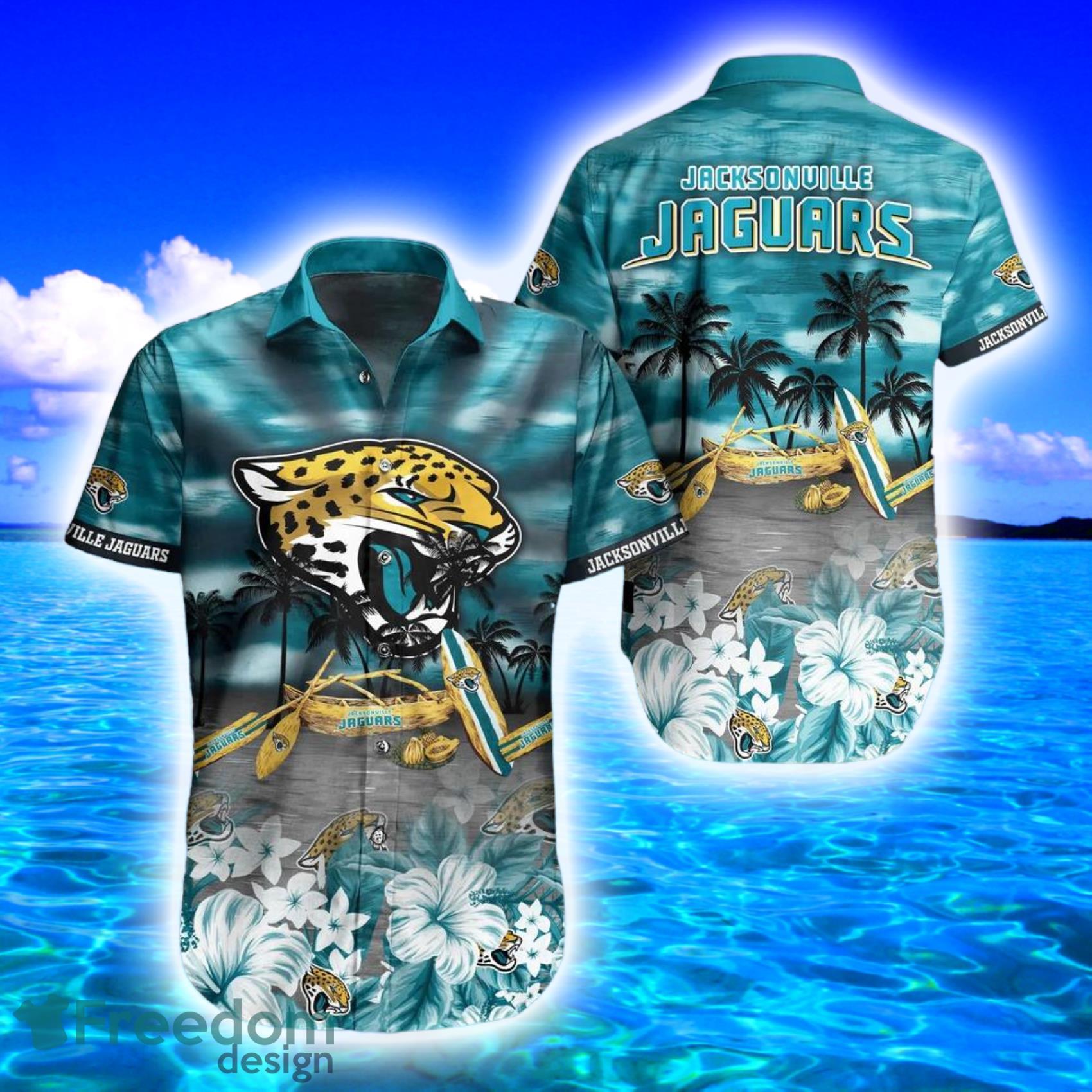 Jacksonville Jaguars Nfl Tropical Style And Sport Team Backgound AOP  Hawaiian Shirt And Beach Short - Freedomdesign