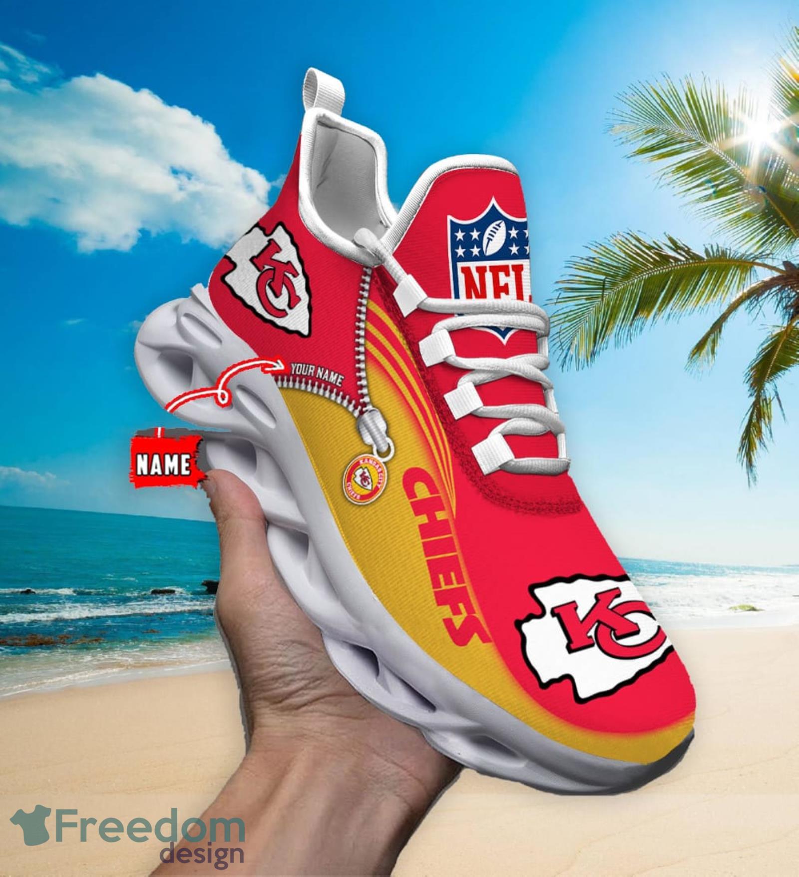 Kansas City Chiefs Custom Name Sneakers Max Soul Shoes Sport Shoes For Men  And Women - Freedomdesign