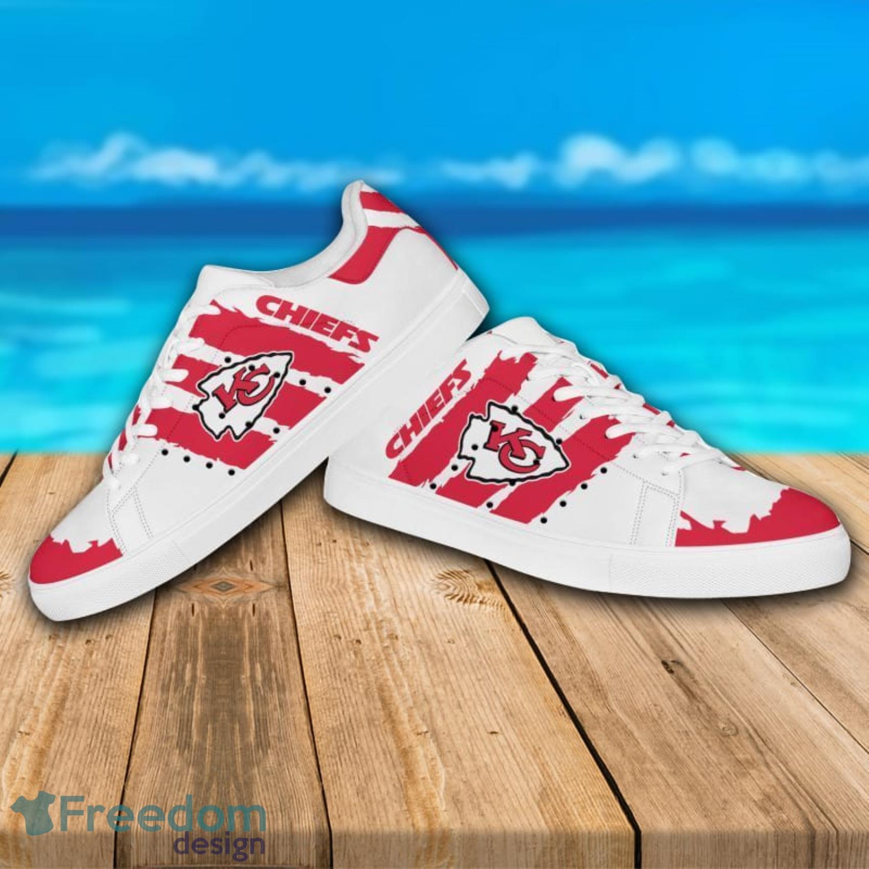 Kansas City Chiefs NFL Scratch Effect Low Top Skate Shoes For Men And Women  - Freedomdesign