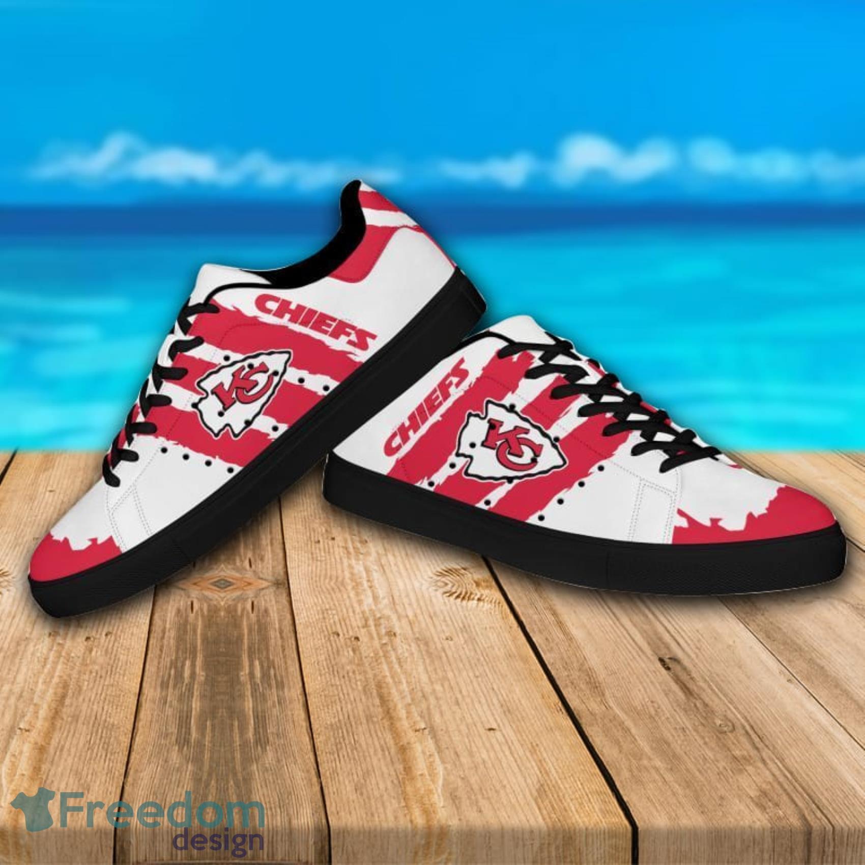 Kansas City Chiefs NFL Scratch Effect Low Top Skate Shoes For Men And Women  - Freedomdesign