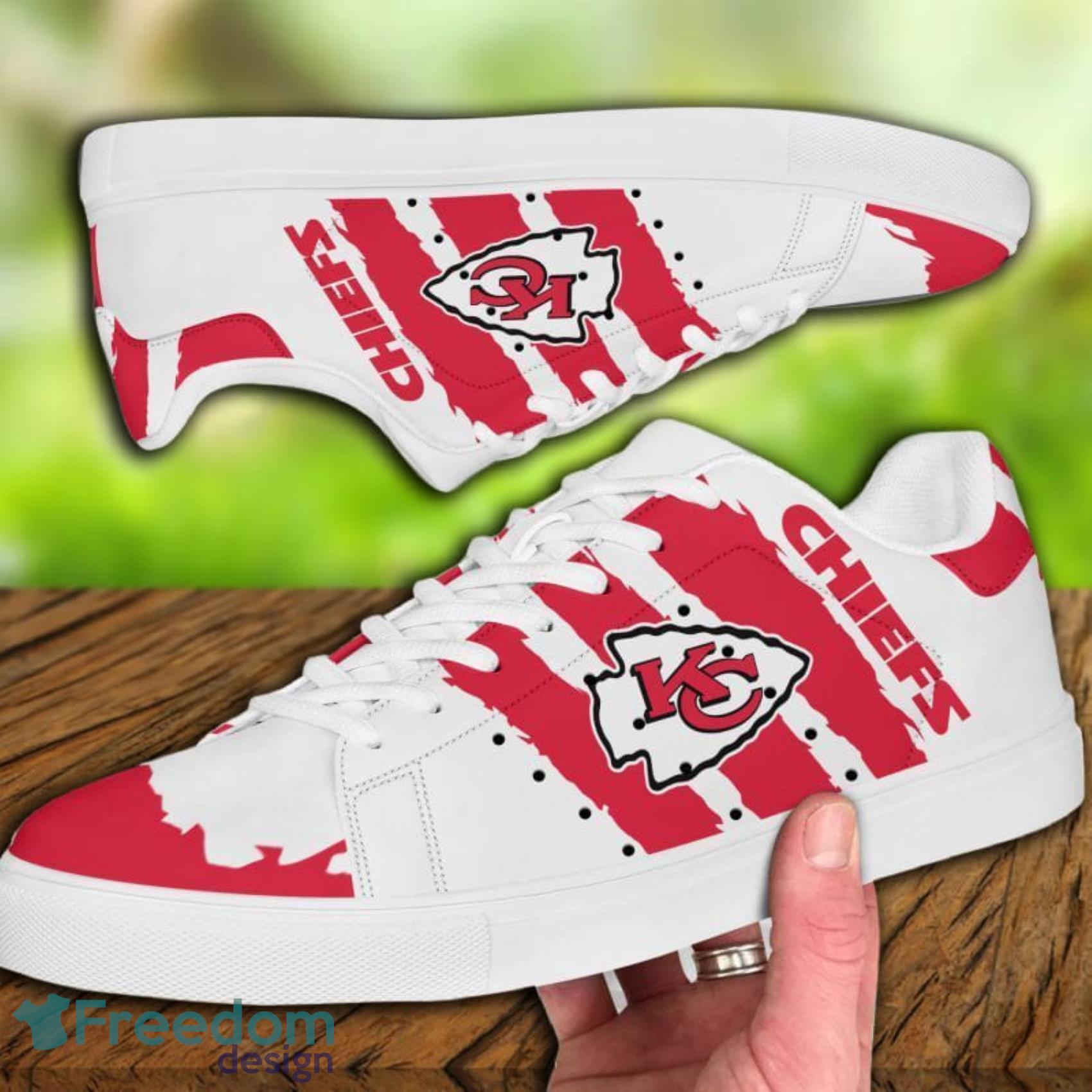 Kansas City Chiefs NFL Scratch Effect Low Top Skate Shoes For Men And Women  - Freedomdesign