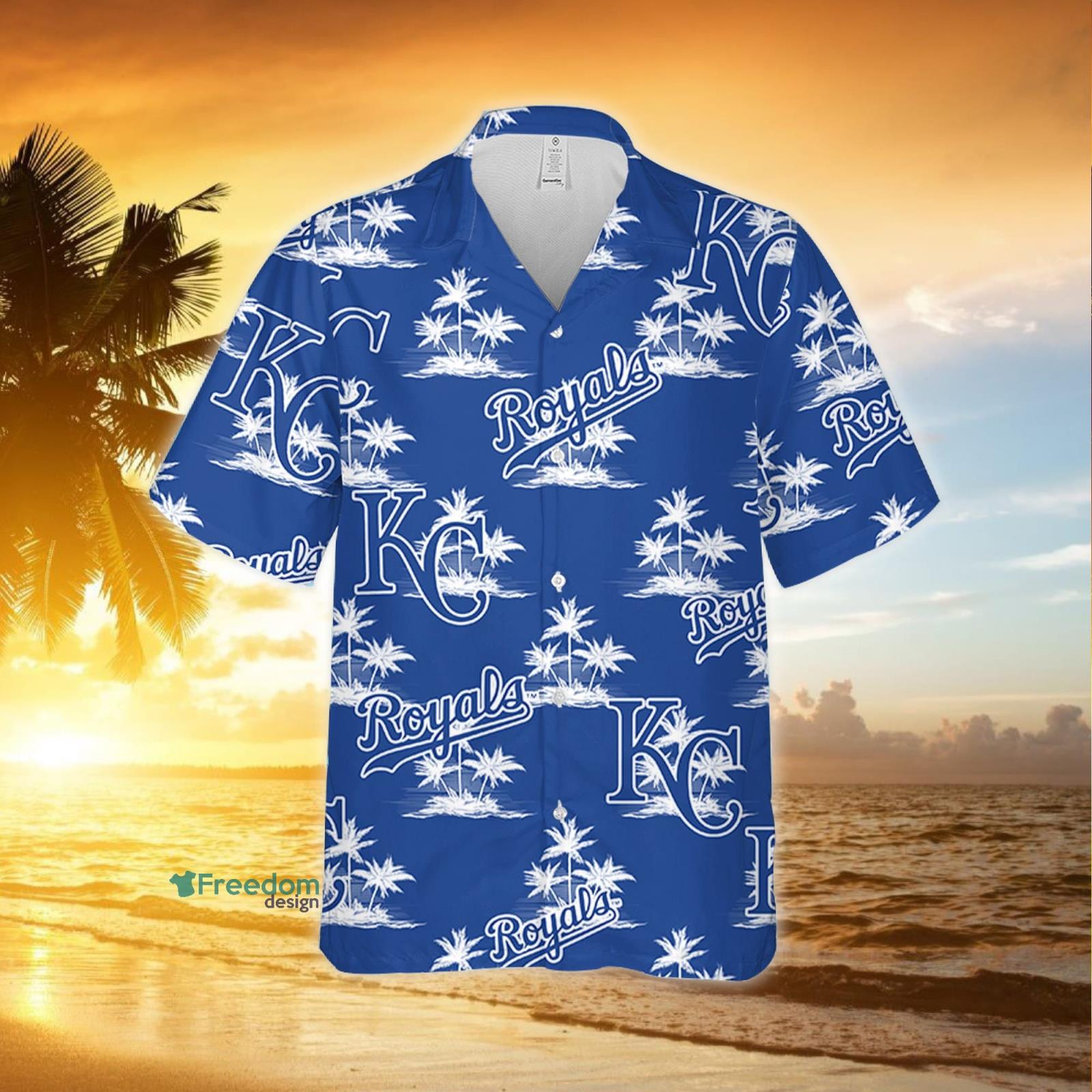 Kansas City Royals Tropical Flower Pattern 3D All Over Print Hawaiian Shirt  Gift For Royals Fans - Freedomdesign