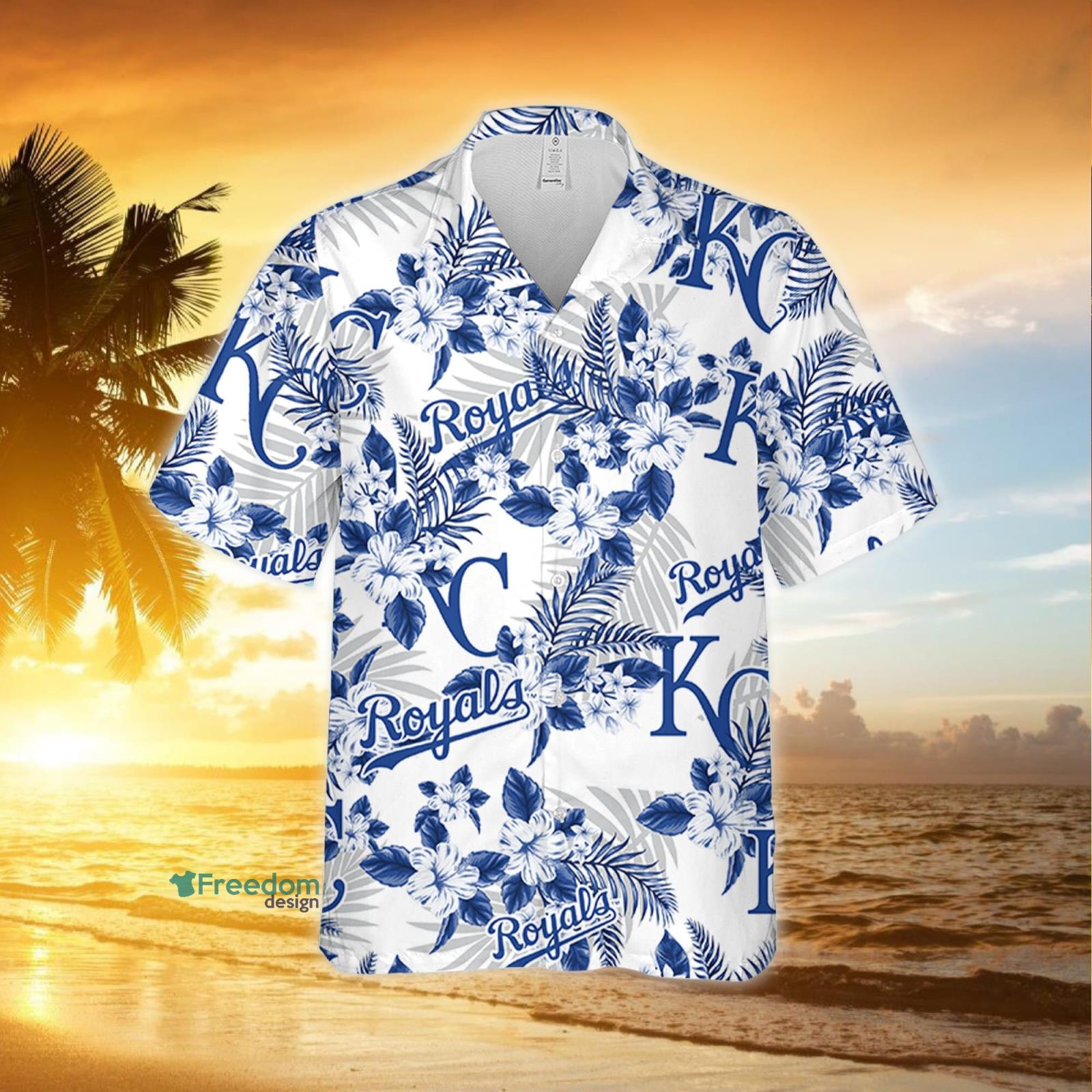 Kansas City Royals Palm Leaves Pattern 3D All Over Print Hawaiian Shirt  Gift For Royals Fans - Freedomdesign