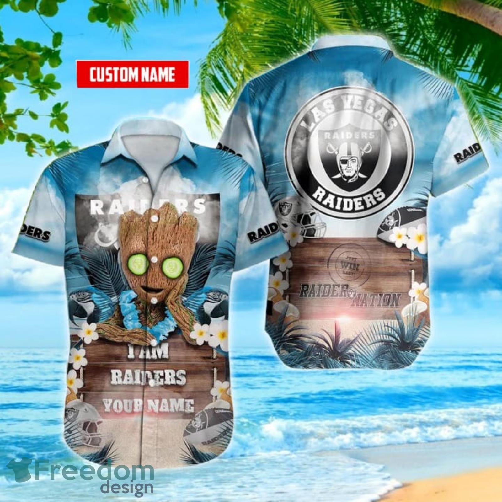 Las Vegas Raiders NFL Groot Custom Name Giveaway 2023 Hawaiian