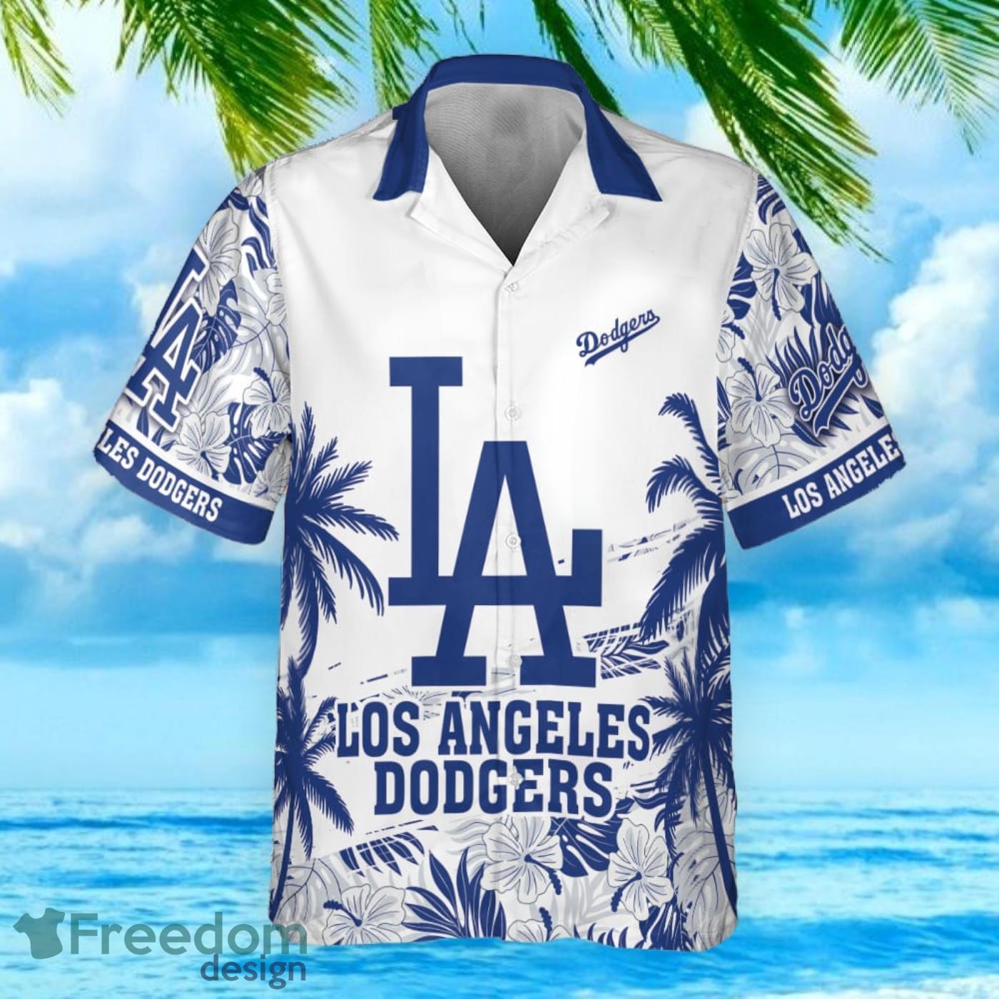 Los Angeles Dodgers MLB Custom Name And Number Flower Pattern Summer 3D  Aloha Hawaiian Shirt - Freedomdesign