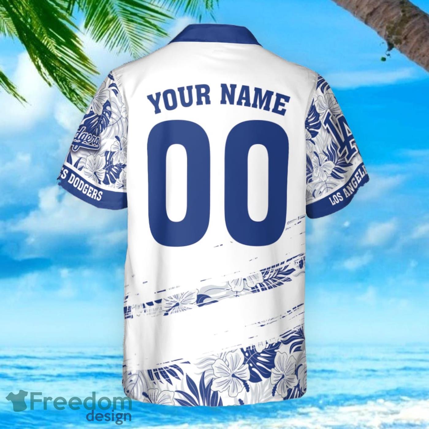 Los Angeles Dodgers MLB Custom Name And Number Flower Pattern