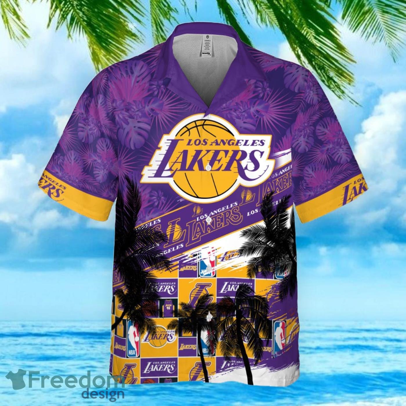 Los Angeles Lakers Floral Spectra Hawaiian Shirt - Shirtacle Shop