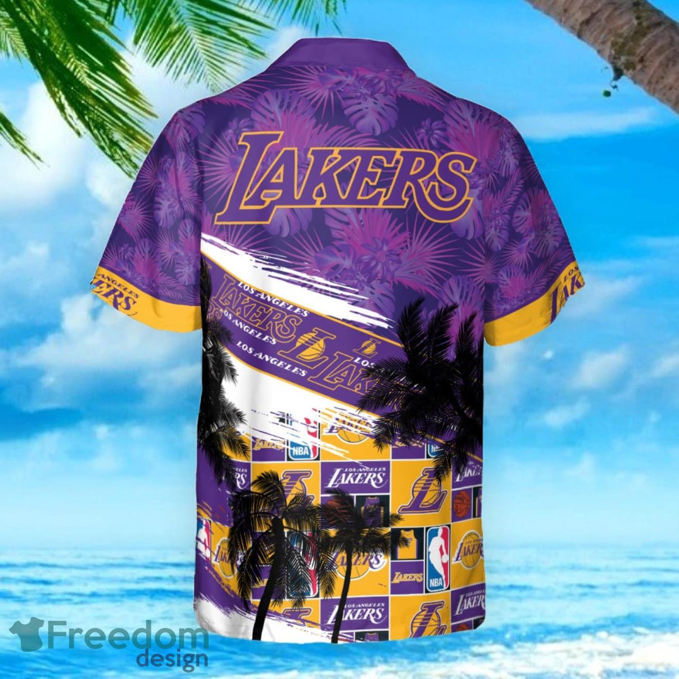 Los Angeles Lakers Floral Spectra Hawaiian Shirt - Shirtacle Shop