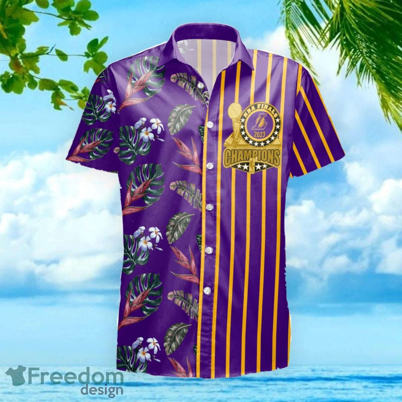 Basketball LA Lakers 3D Hawaiian Shirt Shorts aloha summer - Owl