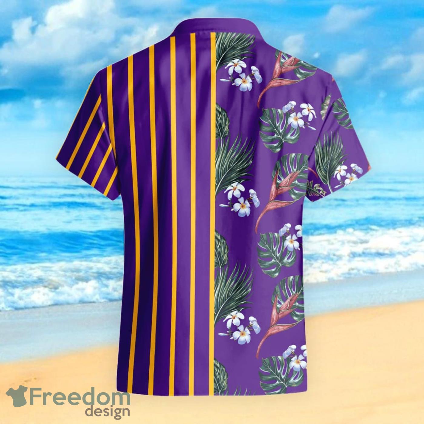 Basketball LA Lakers 3D Hawaiian Shirt Shorts aloha summer - Owl