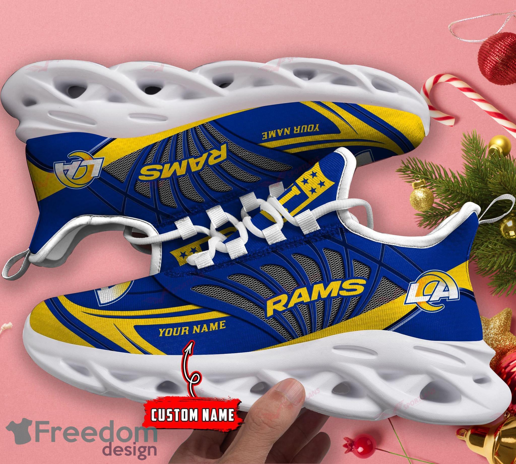 Los Angeles Rams Custom Name Luxury NFL Max Soul Shoes Design 7