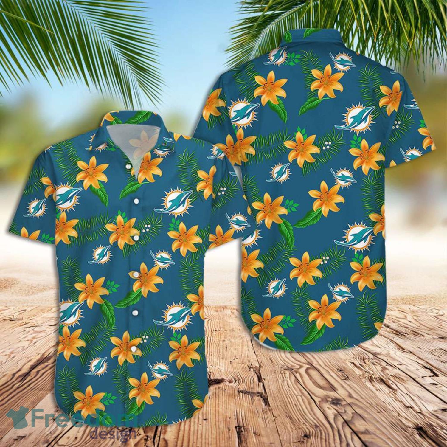 Miami Dolphins Hawaii Shirt Beach Palm Tree Aloha Summer Gift