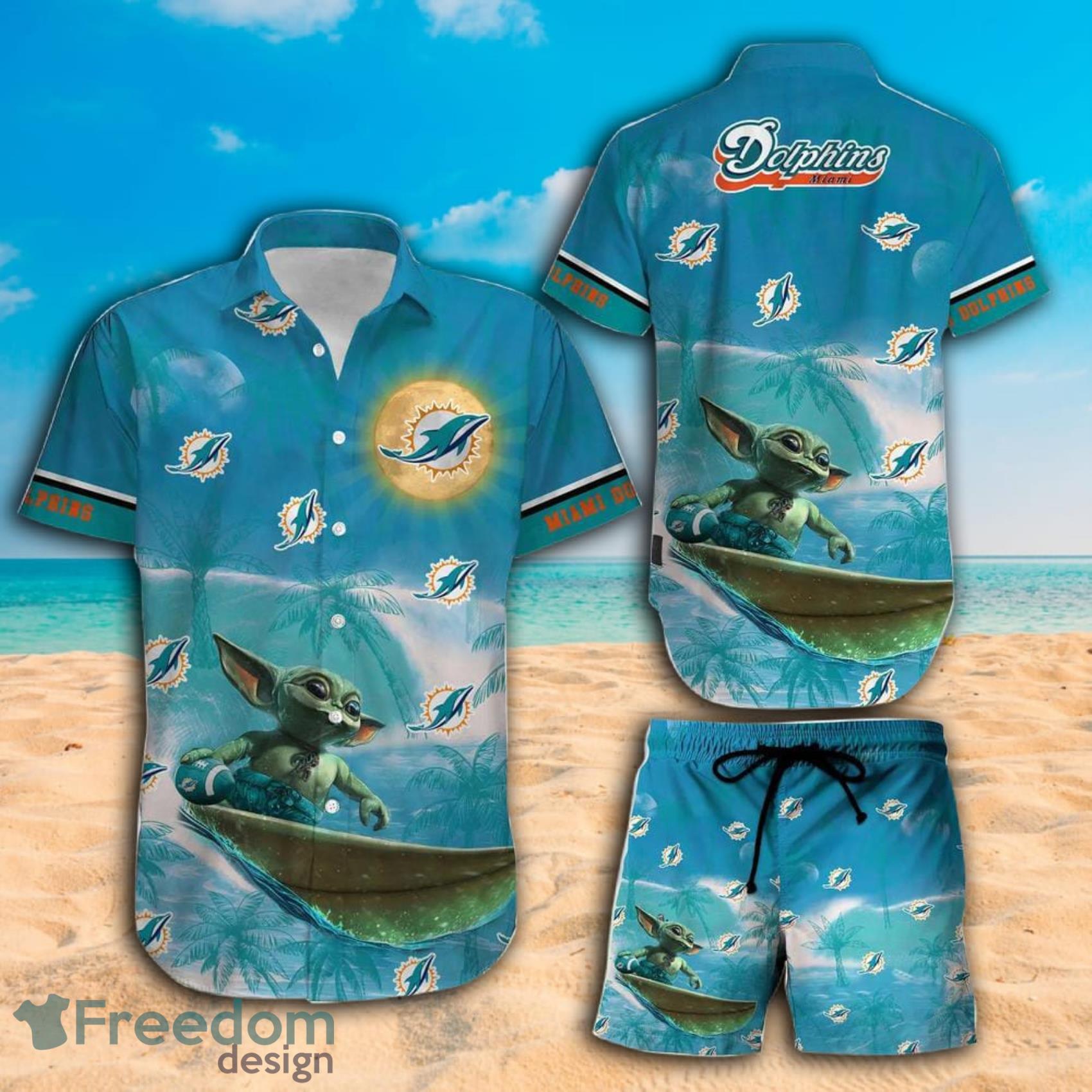 Nfl Miami Dolphins Hawaiian Shirt Summer Yoda Surfboard And Short