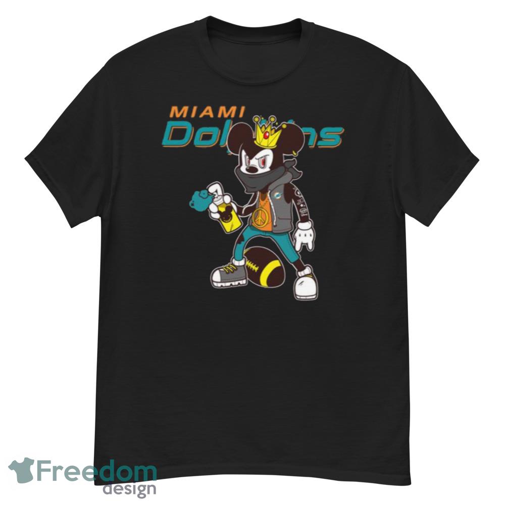 Miami Dolphins Nfl Football Mickey Peace Sign Sports T Shirt