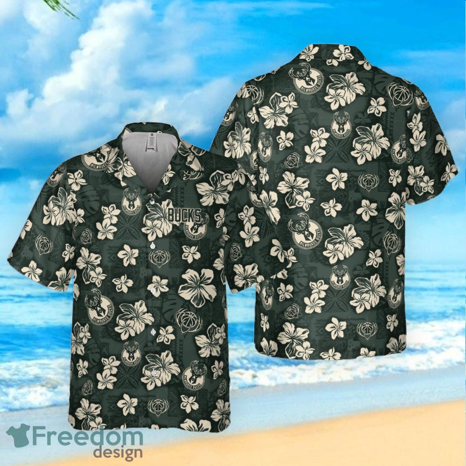 Milwaukee Bucks New Trends Custom Name And Number Christmas Hawaiian Shirt  - Freedomdesign