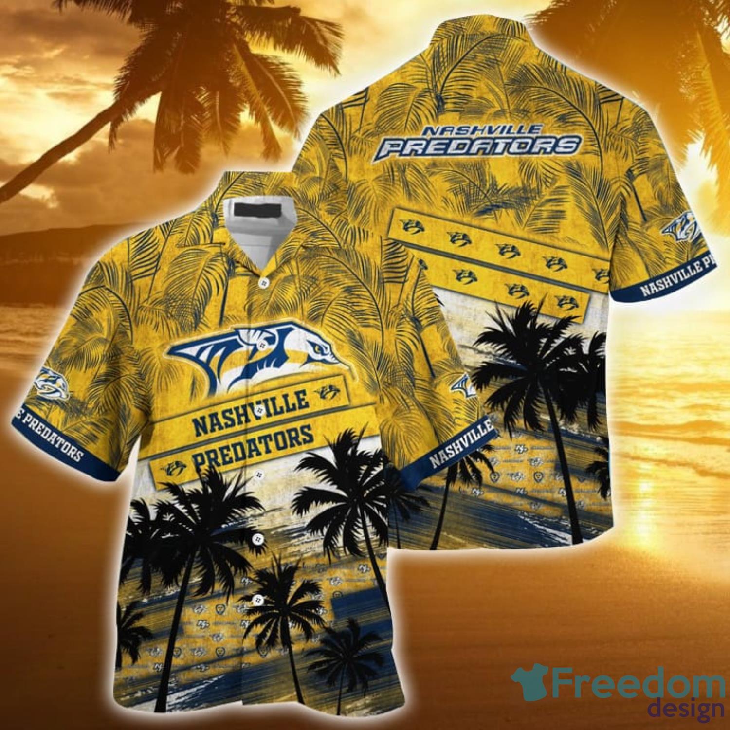 Nashville Predators Retro NHL 3D Hawaiian Shirt And Shorts For Men And  Women Gift Fans - Freedomdesign