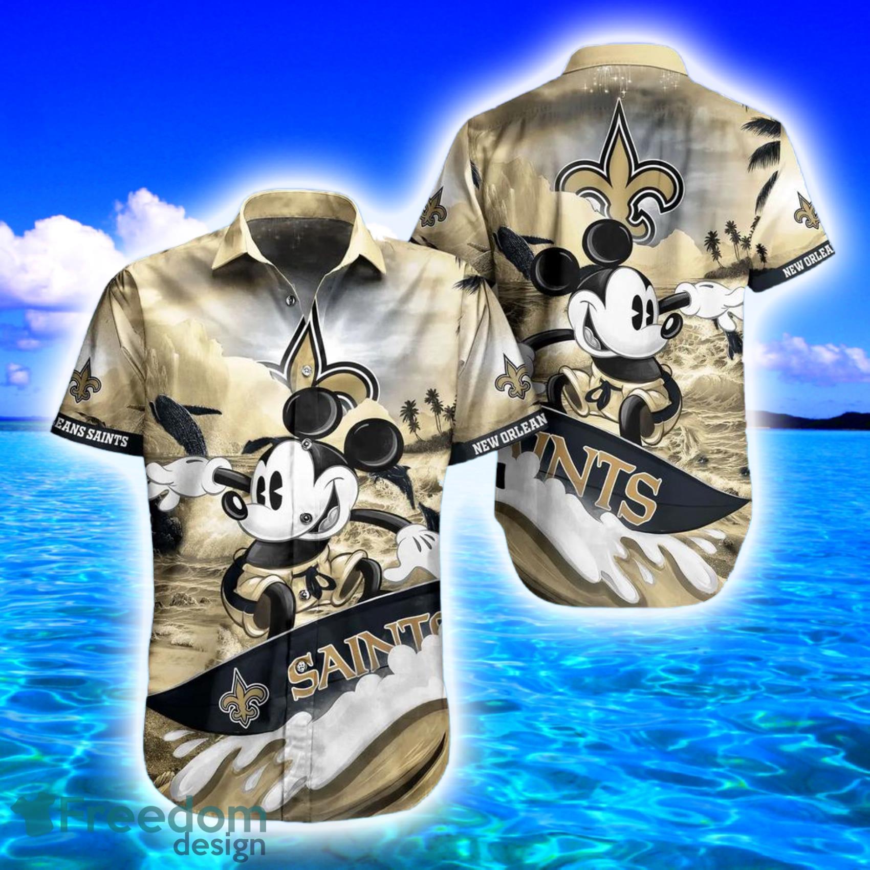 New Orleans Saints Button-Down Shirts Hawaiian Beach Shirts Casual