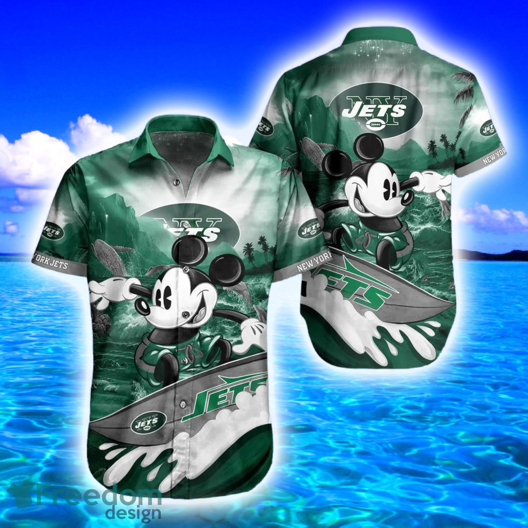 New York Jets NFL Hawaiian Shirt Mickey Graphic American Flag