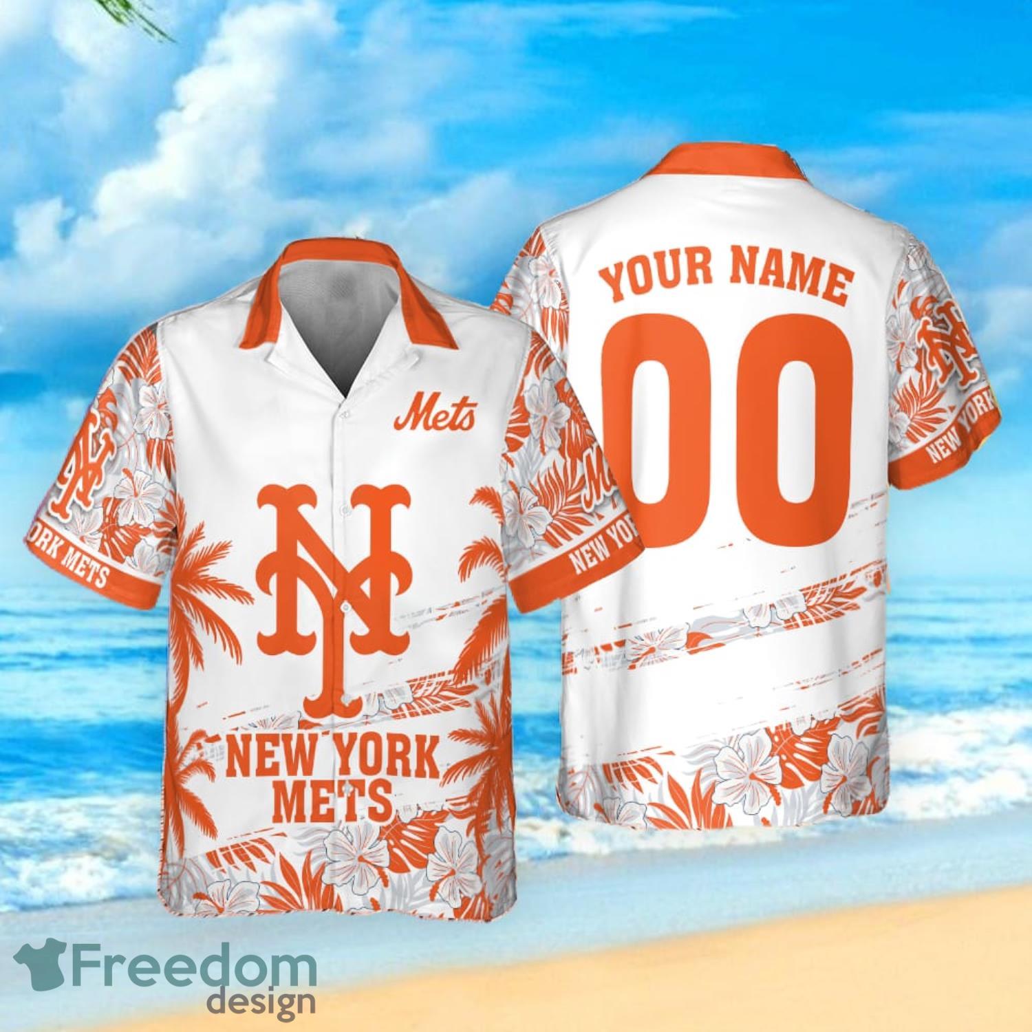 New York Mets MLB Custom Name And Number Flower Pattern Summer 3D