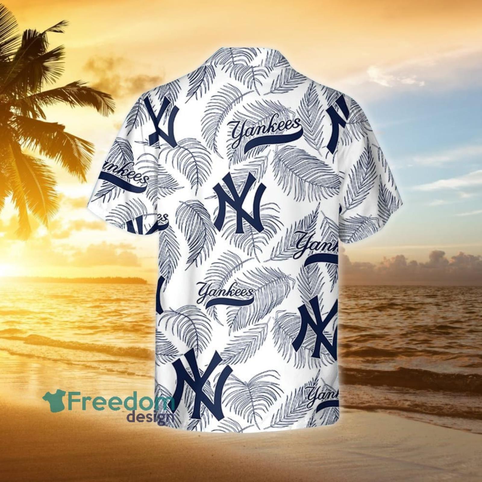 Yankees Hawaiian Shirt Flower Tropical Leaves New York Yankees