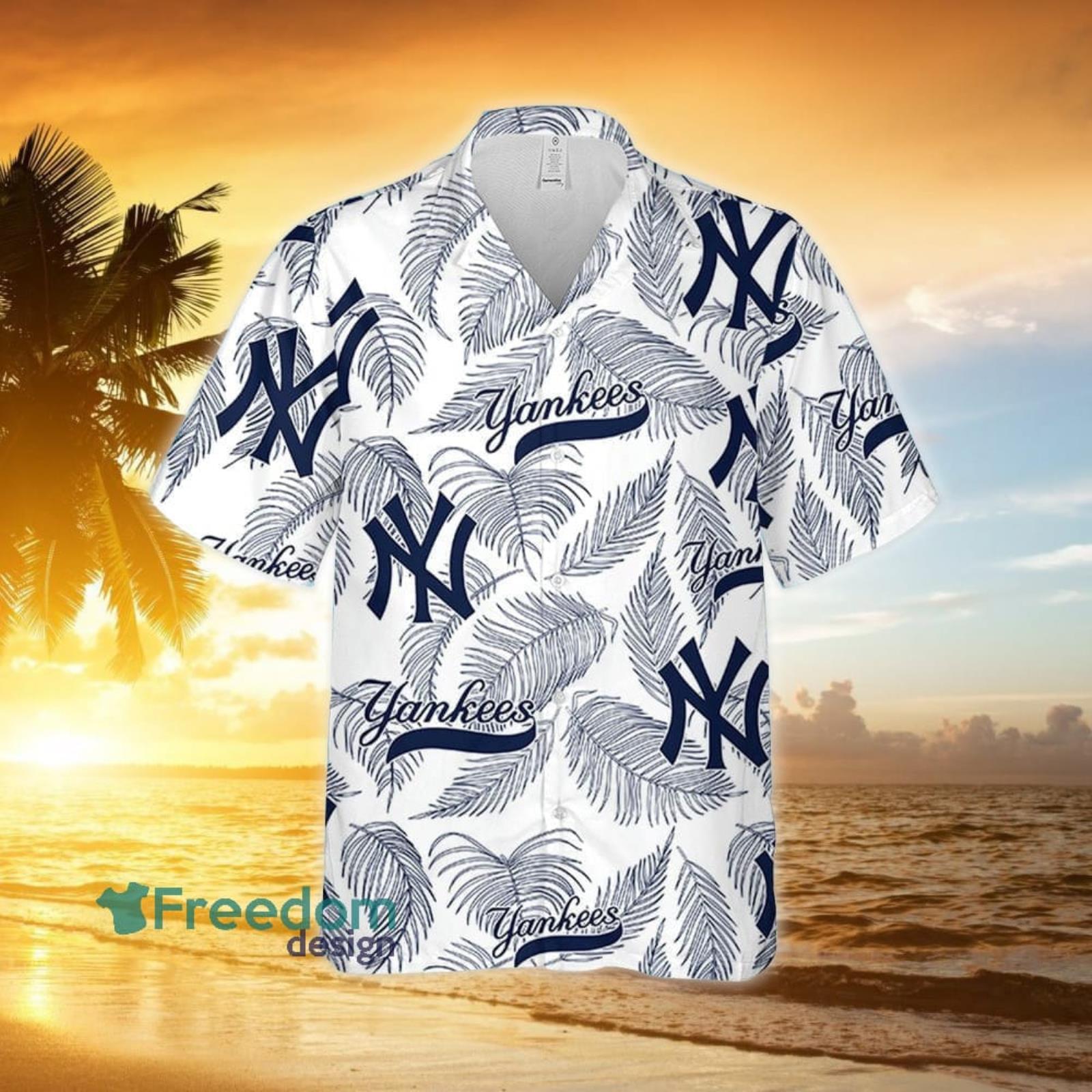 New York Yankees Team Member Signed 3d Personalized Hawaiian Shirt