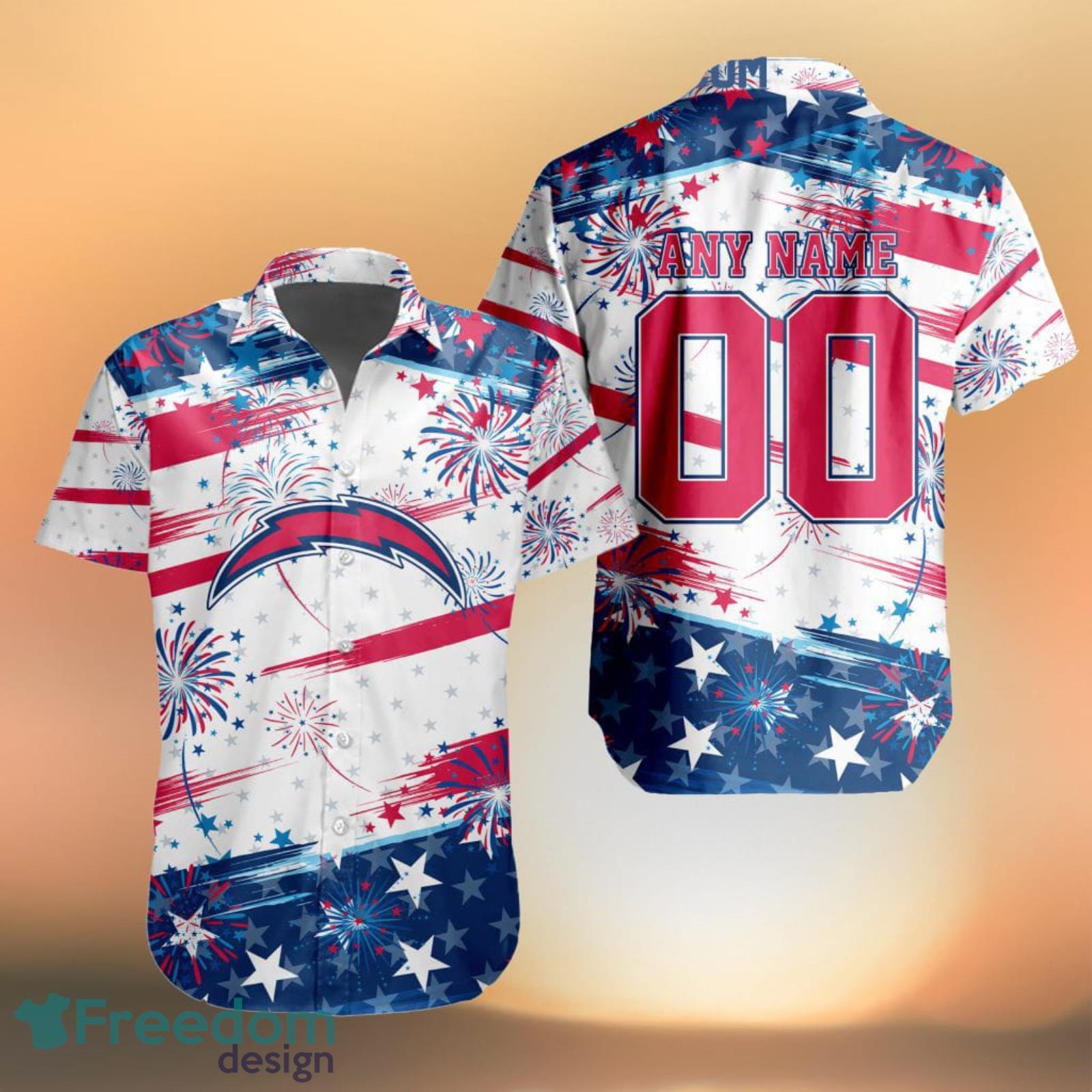 Los Angeles Chargers Hawaiian Shirt And Short - Freedomdesign