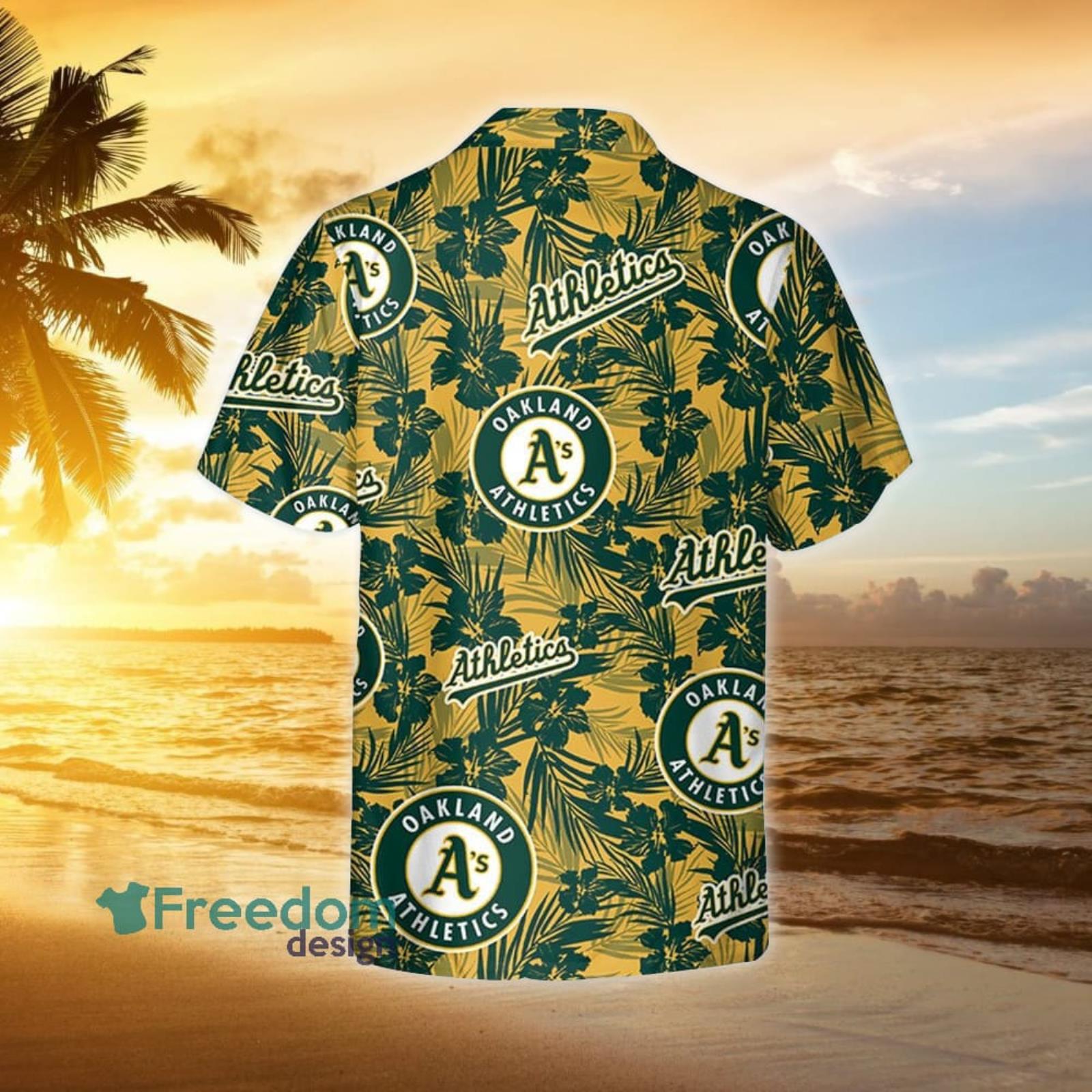 Oakland A's Hawaiian Shirt Tropical Flower Pattern, Vacation Gift