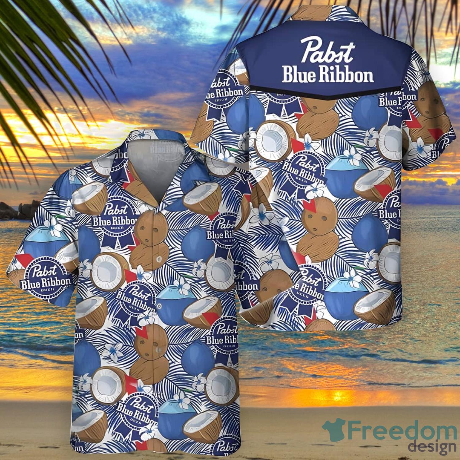 Pabst Blue Ribbon Hawaiian Shirt Beer Gift For Beach Trip