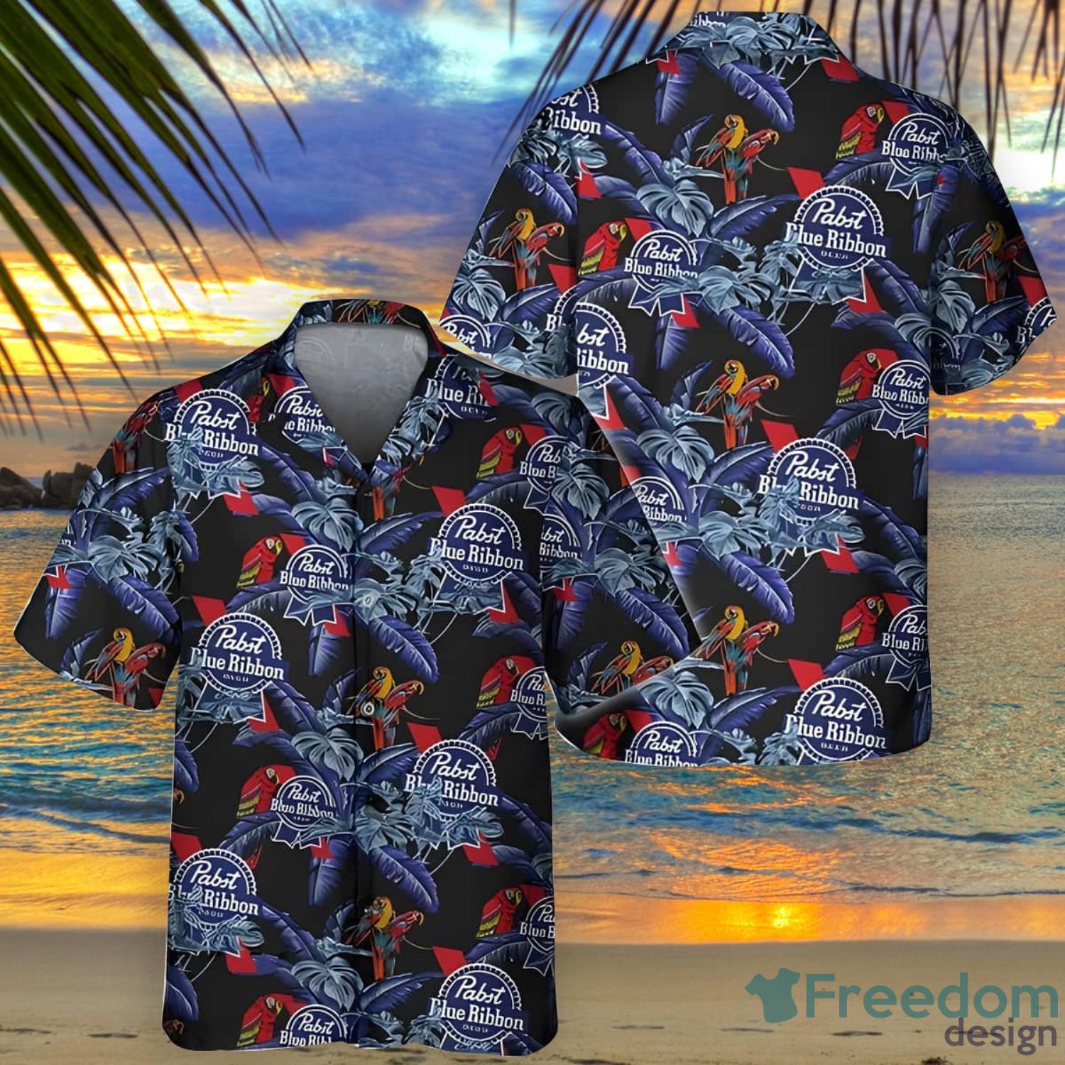 Pabst Blue Ribbon Hawaiian Shirt Beer Gift For Beach Trip