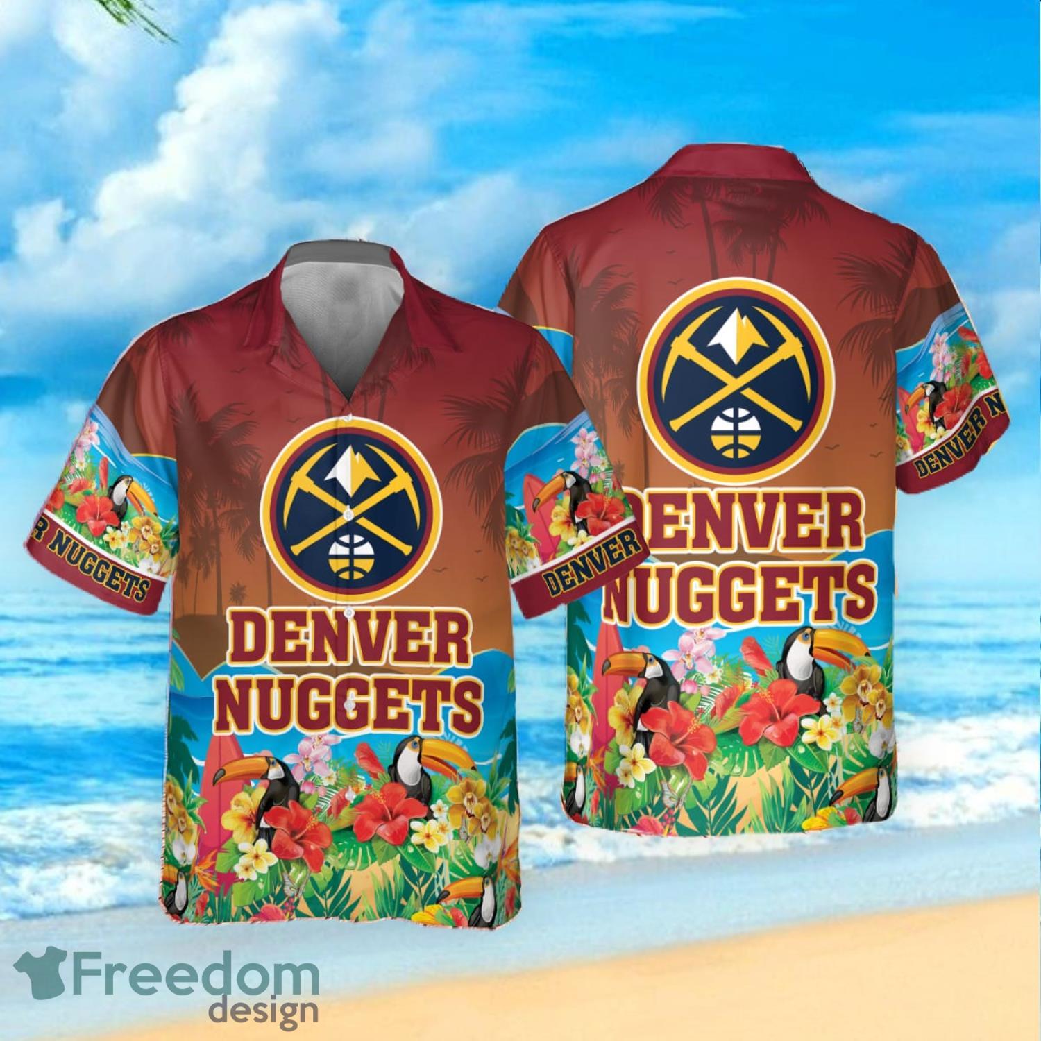 Denver Nuggets National Palm Tree Pattern Basketball Association 2023  Summer Gift Aloha Hawaiian Shirt - Freedomdesign