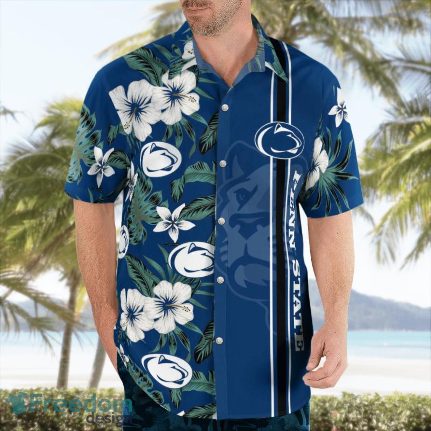 NCAA Penn State Nittany Lions Flower Cheap Hawaiian Shirt 3D Shirt, Gifts  For Penn State Nittany Lions Fans - T-shirts Low Price