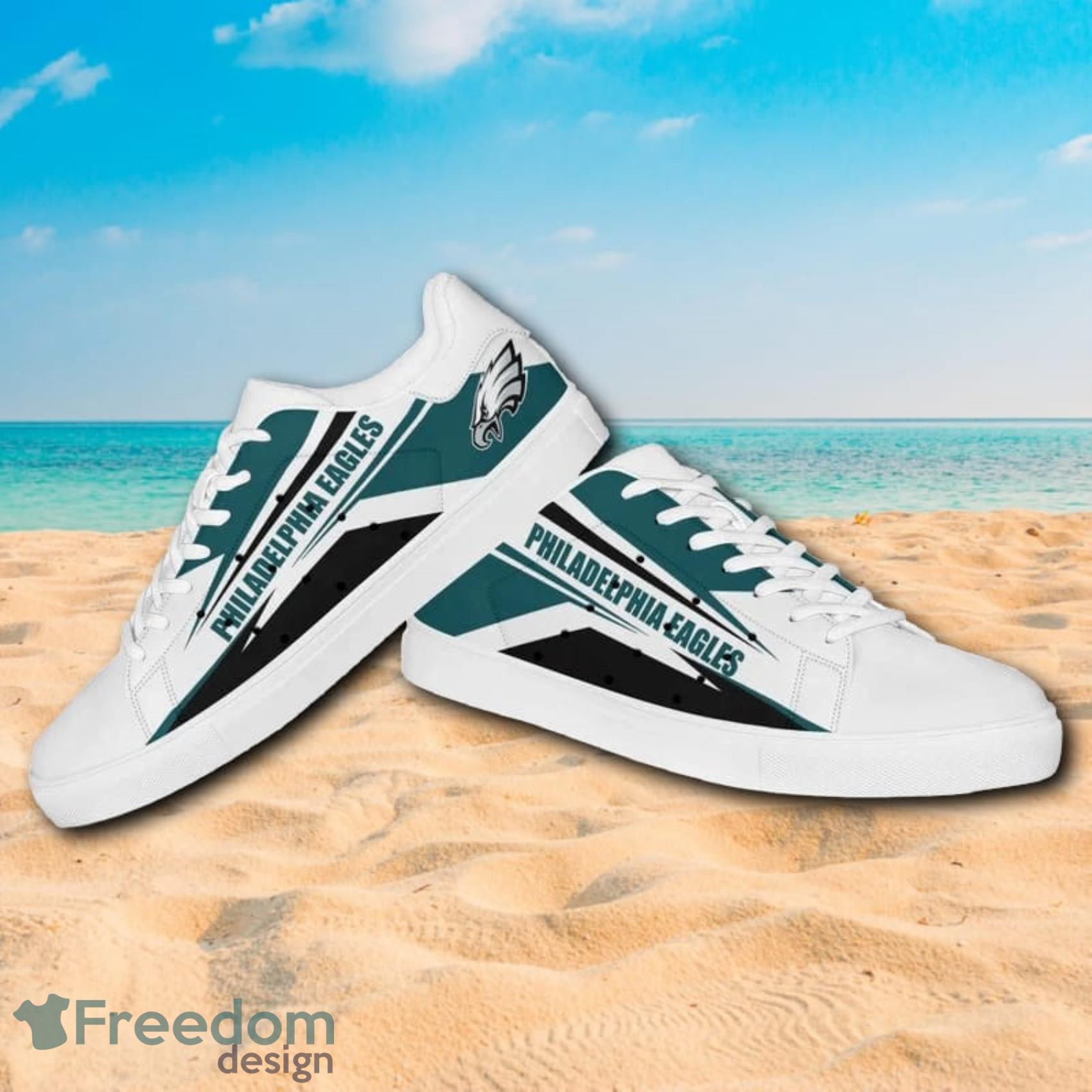 Philadelphia Eagles NFL Men And Women Low Top White Canvas Shoes For Fans -  Freedomdesign