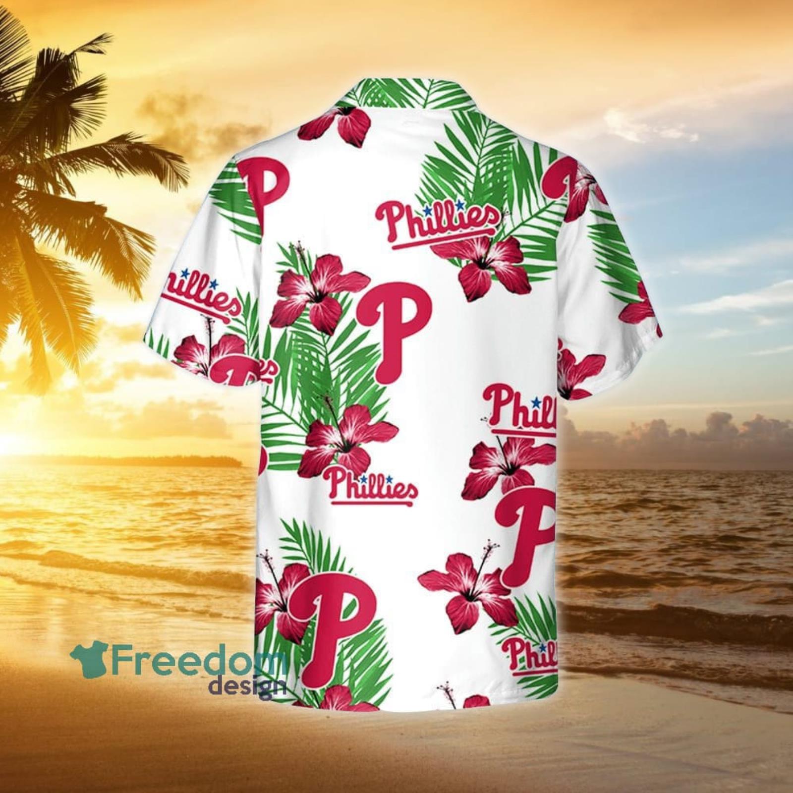 Philadelphia Phillies Yellow White Hibiscus Powder Blue Pattern 3D Hawaiian  Shirt Beach Gift - Freedomdesign