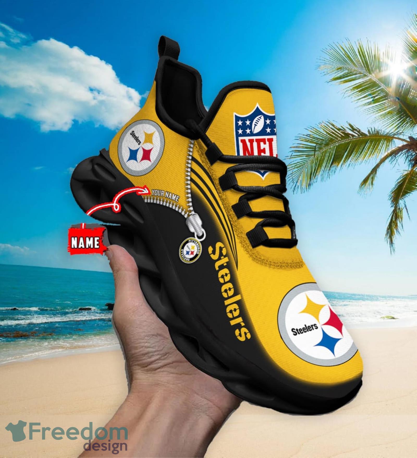 Pittsburgh Steelers Casual 3D Max Soul Shoes Running Shoes For Men