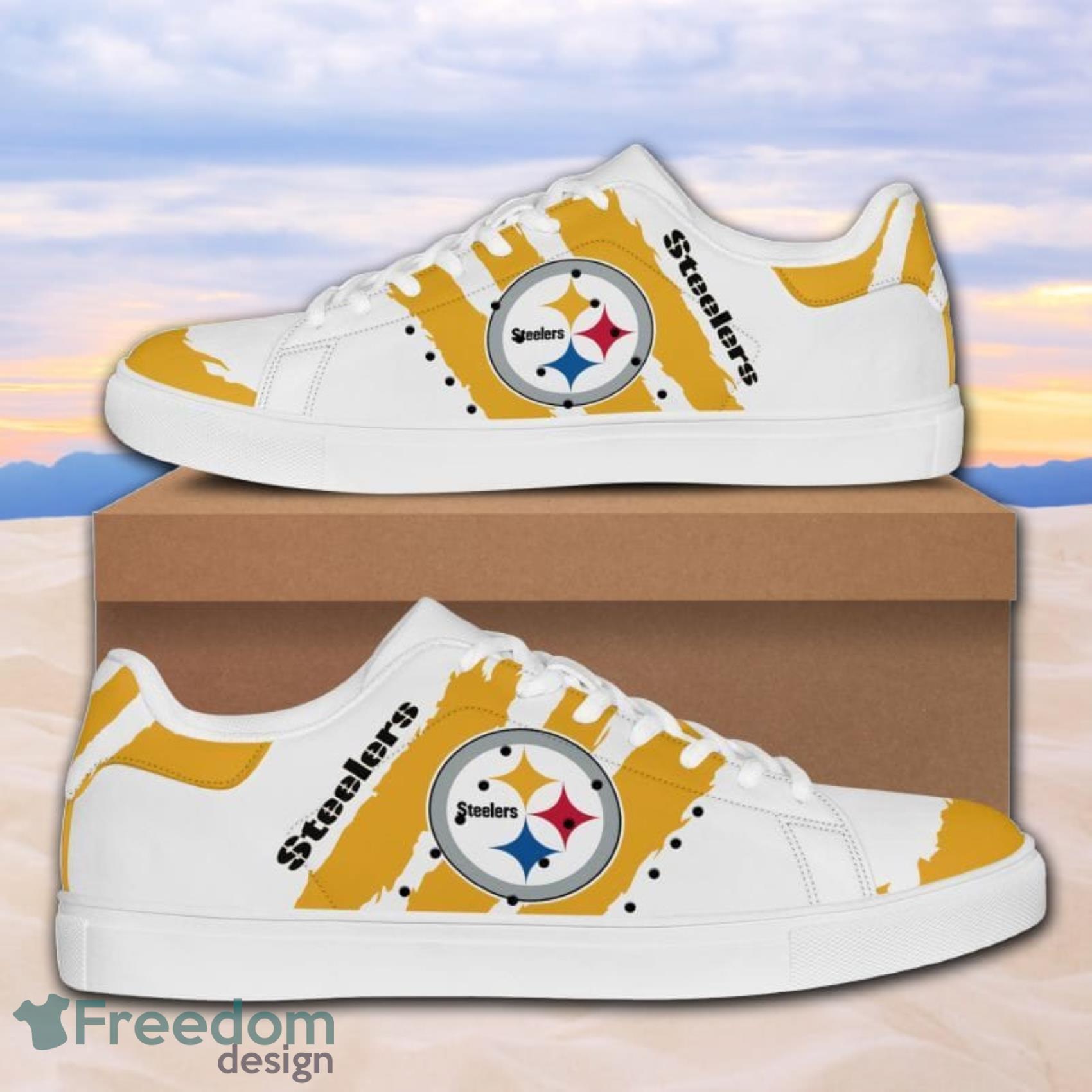 Pittsburgh Steelers NFL Men And Women Low Top White Canvas Shoes For Fans -  Freedomdesign