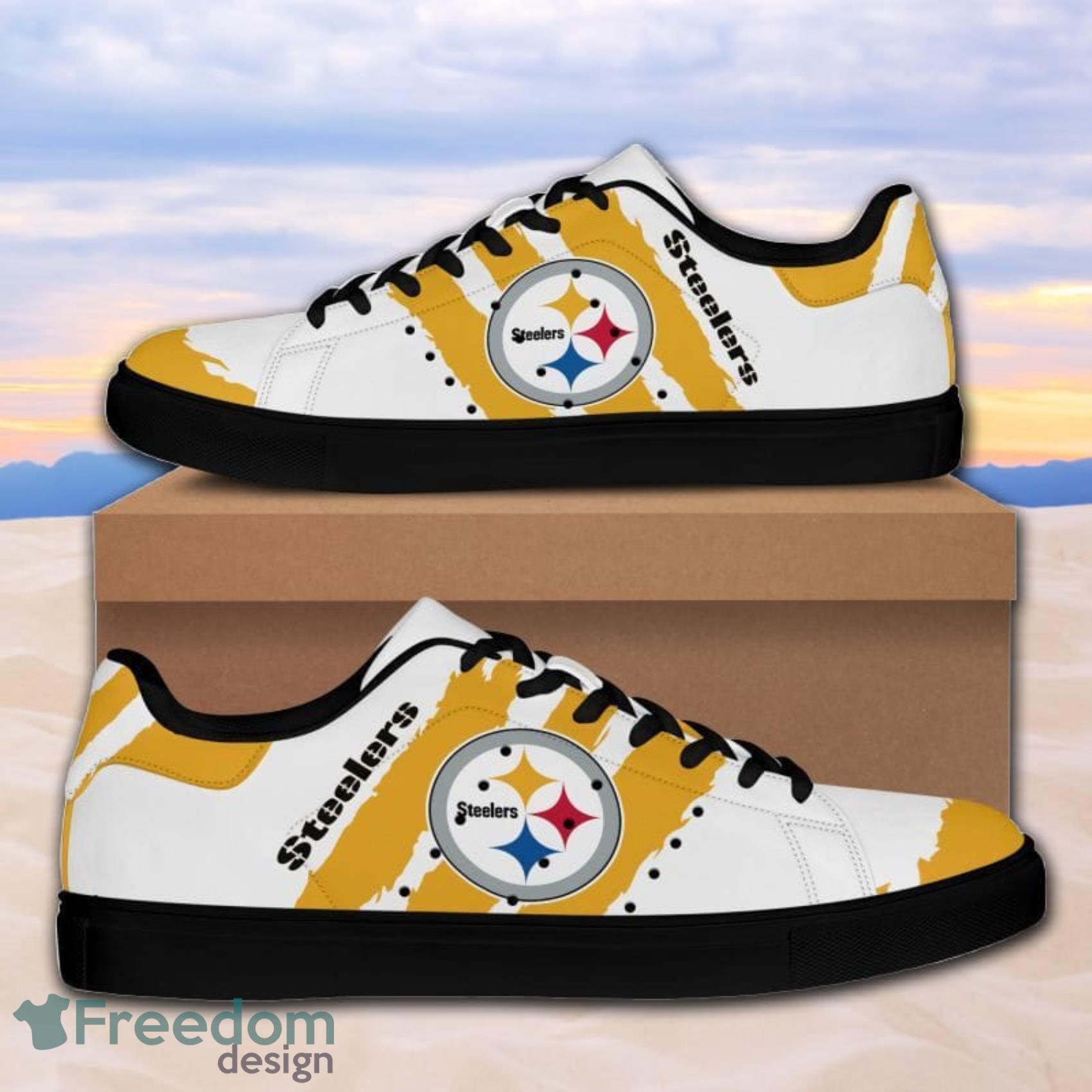 Pittsburgh Steelers NFL Scratch Effect Low Top Skate Shoes For Men