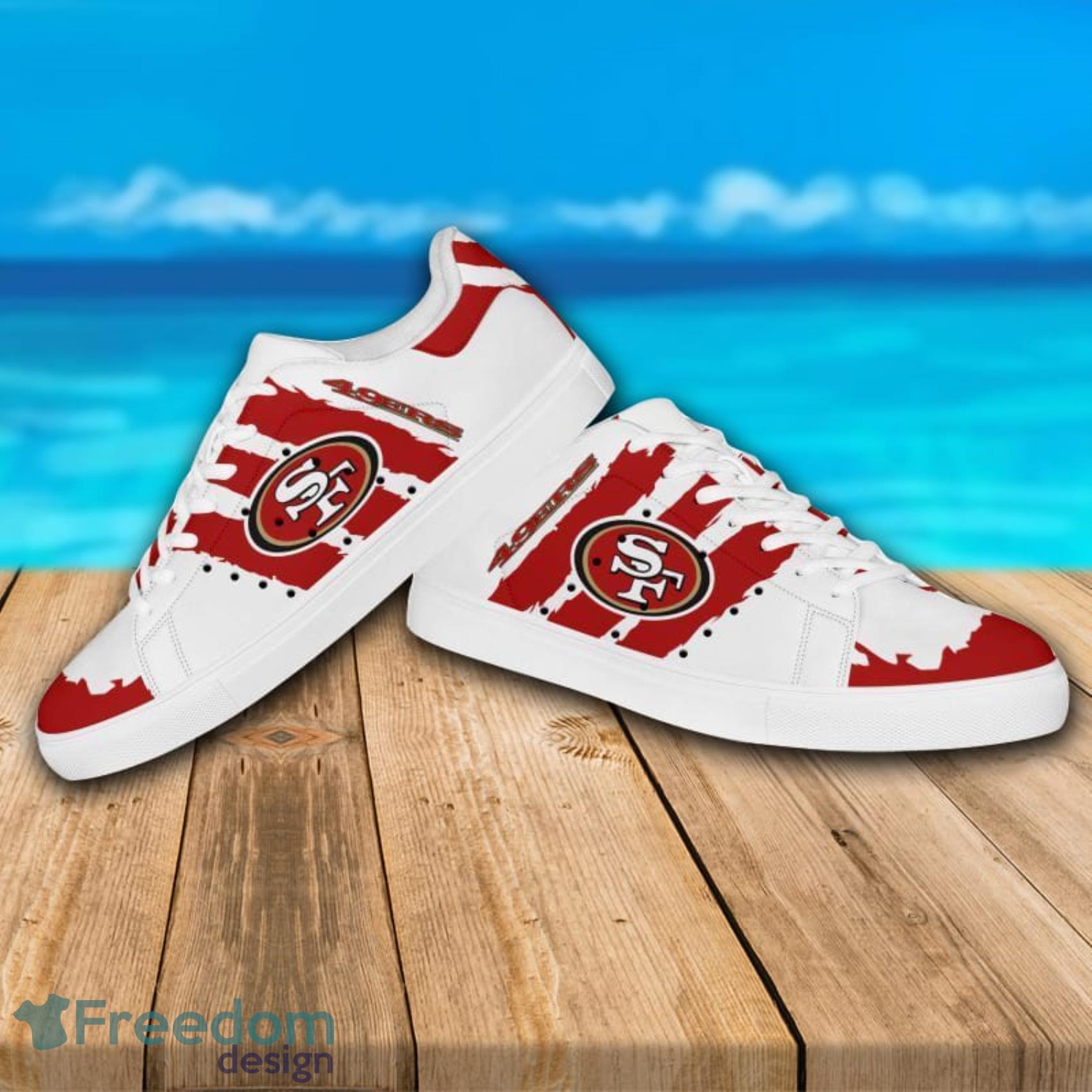 San Francisco 49ers NFL Scratch Effect Low Top Skate Shoes For Men And Women Product Photo 3 San Francisco 49ers NFL Scratch Effect Low Top Skate Shoes For Men And Women Product Photo 3