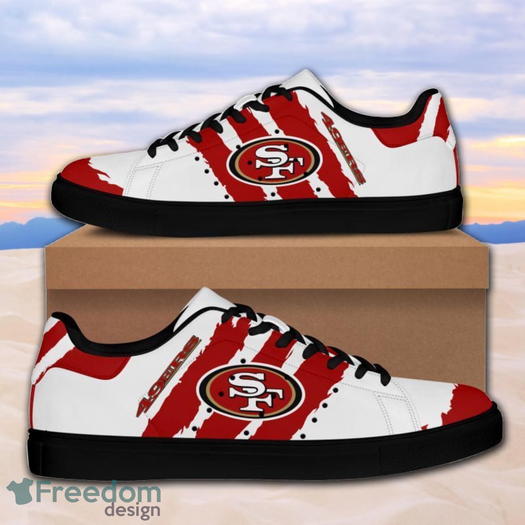 San Francisco 49ers NFL Scratch Effect Low Top Skate Shoes For Men And Women Product Photo 5 San Francisco 49ers NFL Scratch Effect Low Top Skate Shoes For Men And Women Product Photo 5