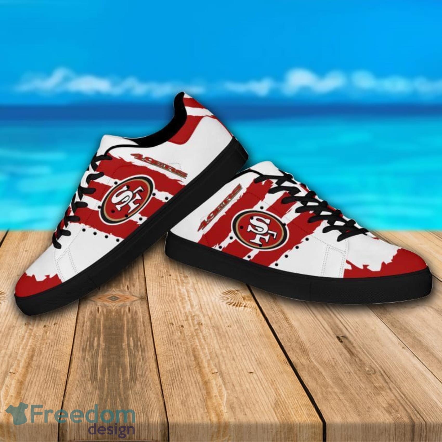 San Francisco 49ers NFL Scratch Effect Low Top Skate Shoes For Men And Women Product Photo 6 San Francisco 49ers NFL Scratch Effect Low Top Skate Shoes For Men And Women Product Photo 6