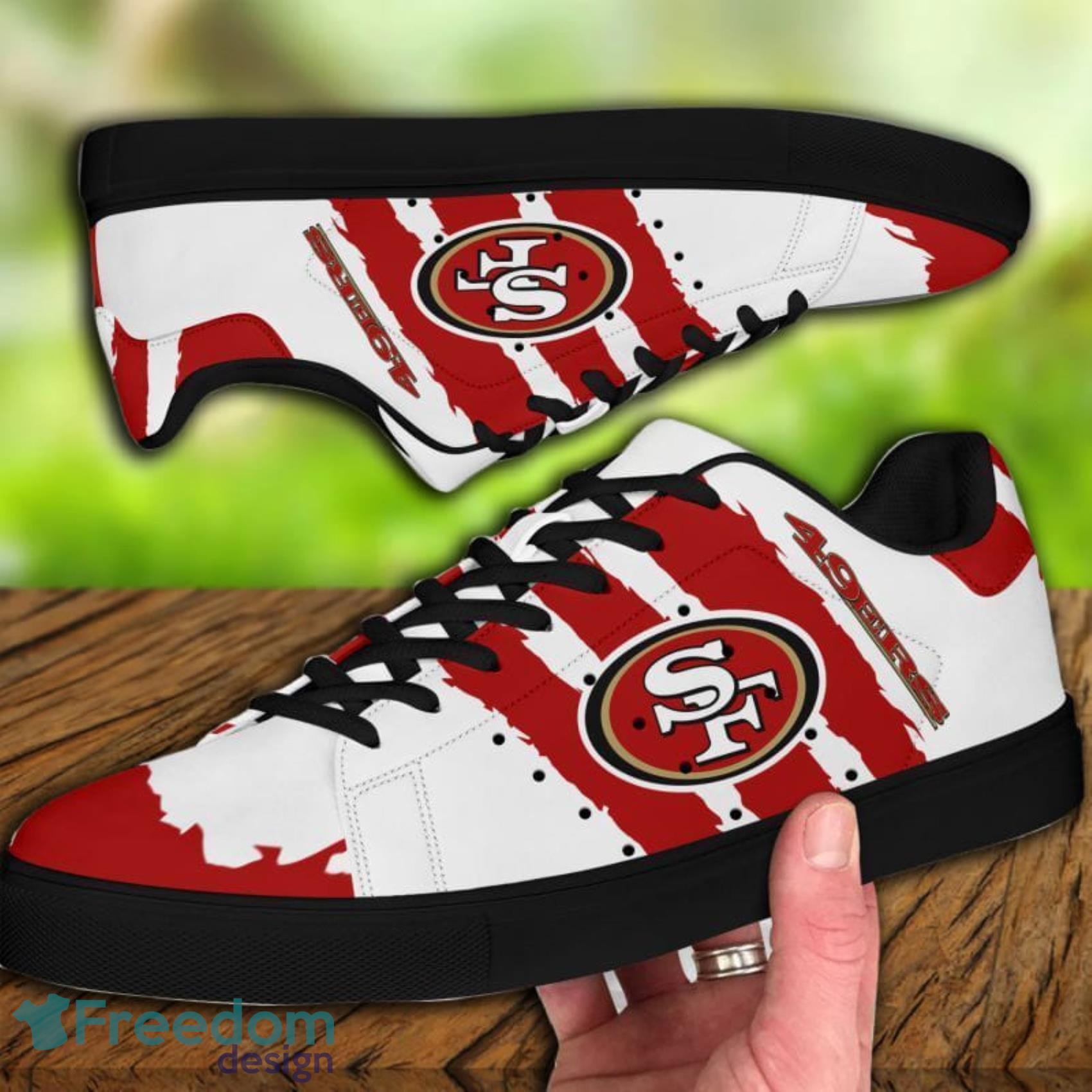 San Francisco 49ers NFL Scratch Effect Low Top Skate Shoes For Men And Women Product Photo 8 San Francisco 49ers NFL Scratch Effect Low Top Skate Shoes For Men And Women Product Photo 8