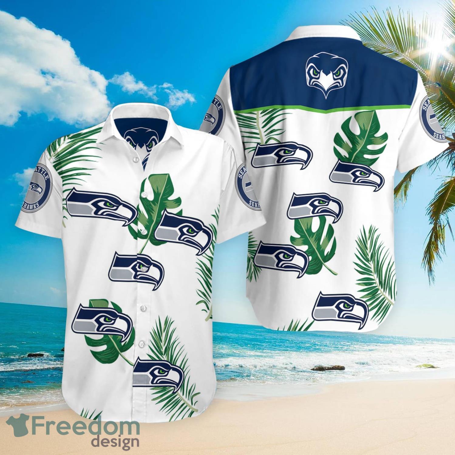 Seattle Seahawks NFL Hawaiian Shirt Custom Sea Shores Aloha Shirt