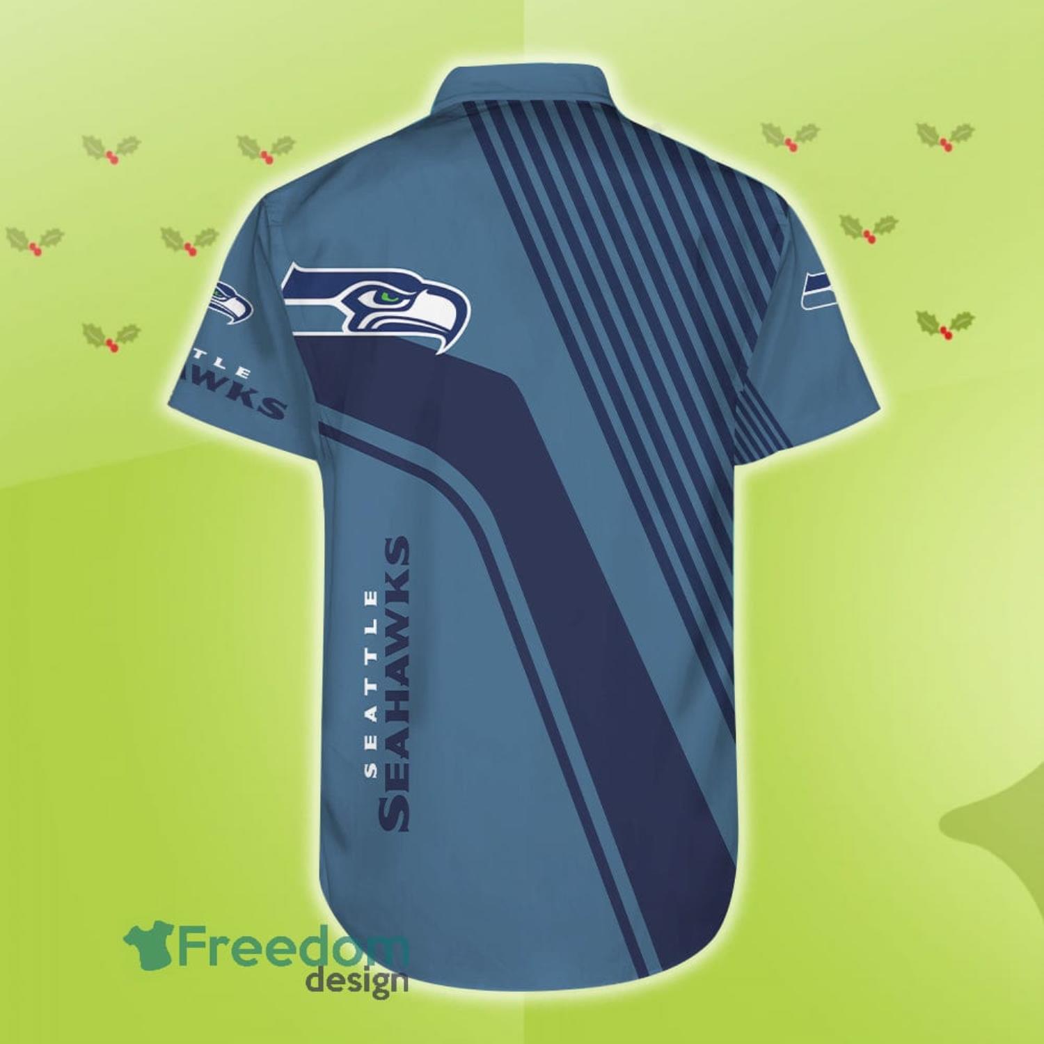 Seattle Seahawks 3D Printed Striped Hawaiian Shirt Summer Beach Gift -  Freedomdesign