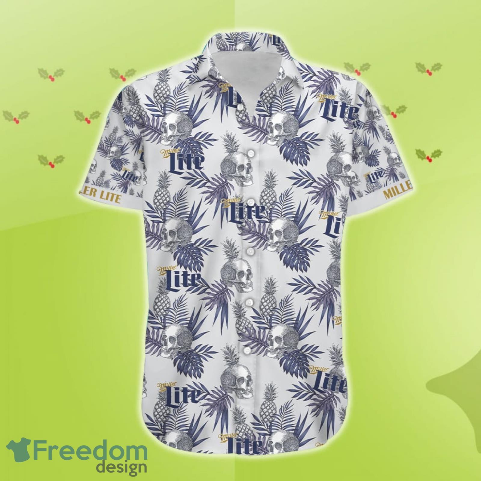 Skull Miller Lite Pineapple Beach Shirt Men And Women Gift Hawaiian Shirt image Skull Miller Lite Pineapple Beach Shirt Men And Women Gift Hawaiian Shirt Product Photo 2