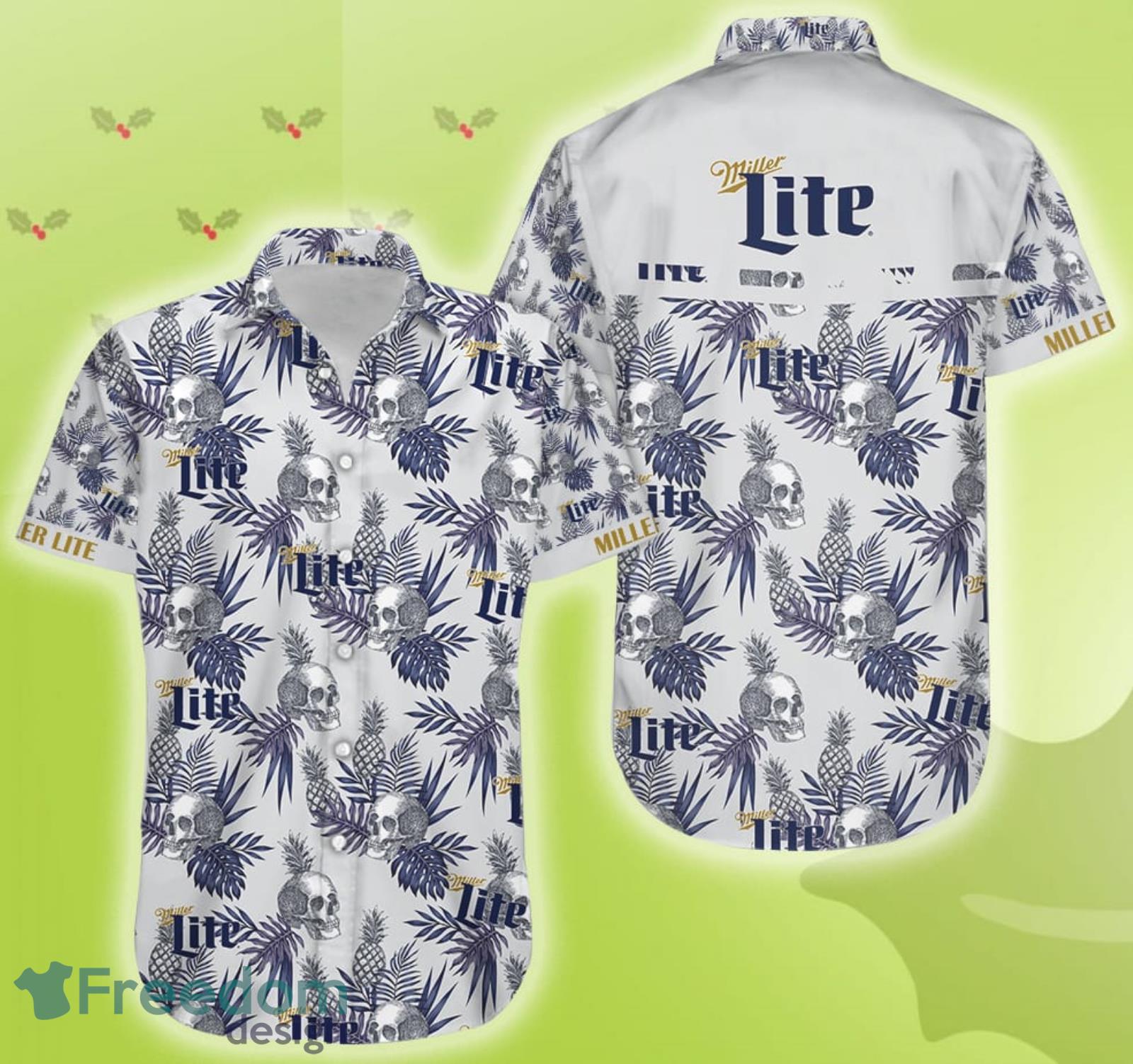 Skull Miller Lite Pineapple Beach Shirt Men And Women Gift Hawaiian Shirt Product Photo 1 Skull Miller Lite Pineapple Beach Shirt Men And Women Gift Hawaiian Shirt Product Photo 1