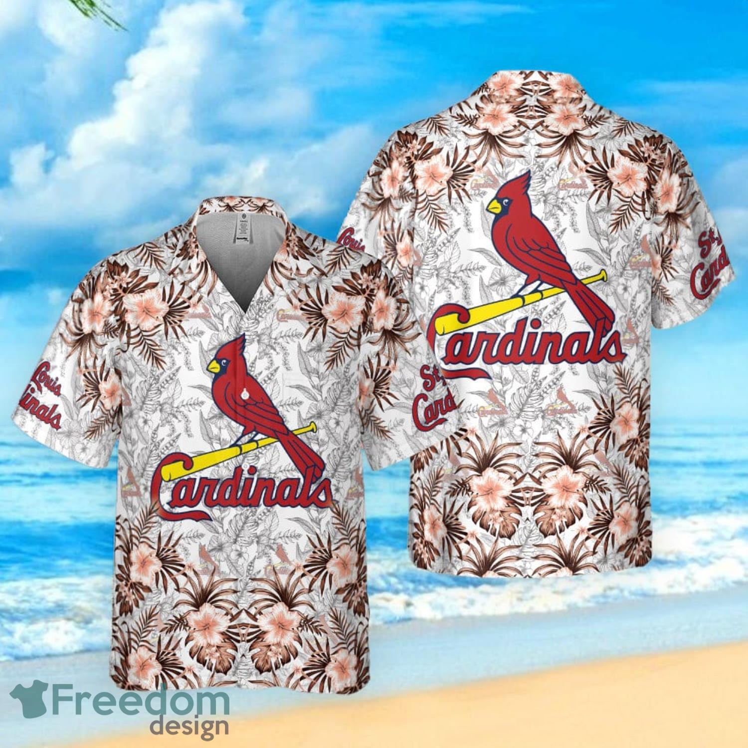 St. Louis Cardinals Major League Baseball Simple Pattern 3D Hawaiian Shirt  - Freedomdesign