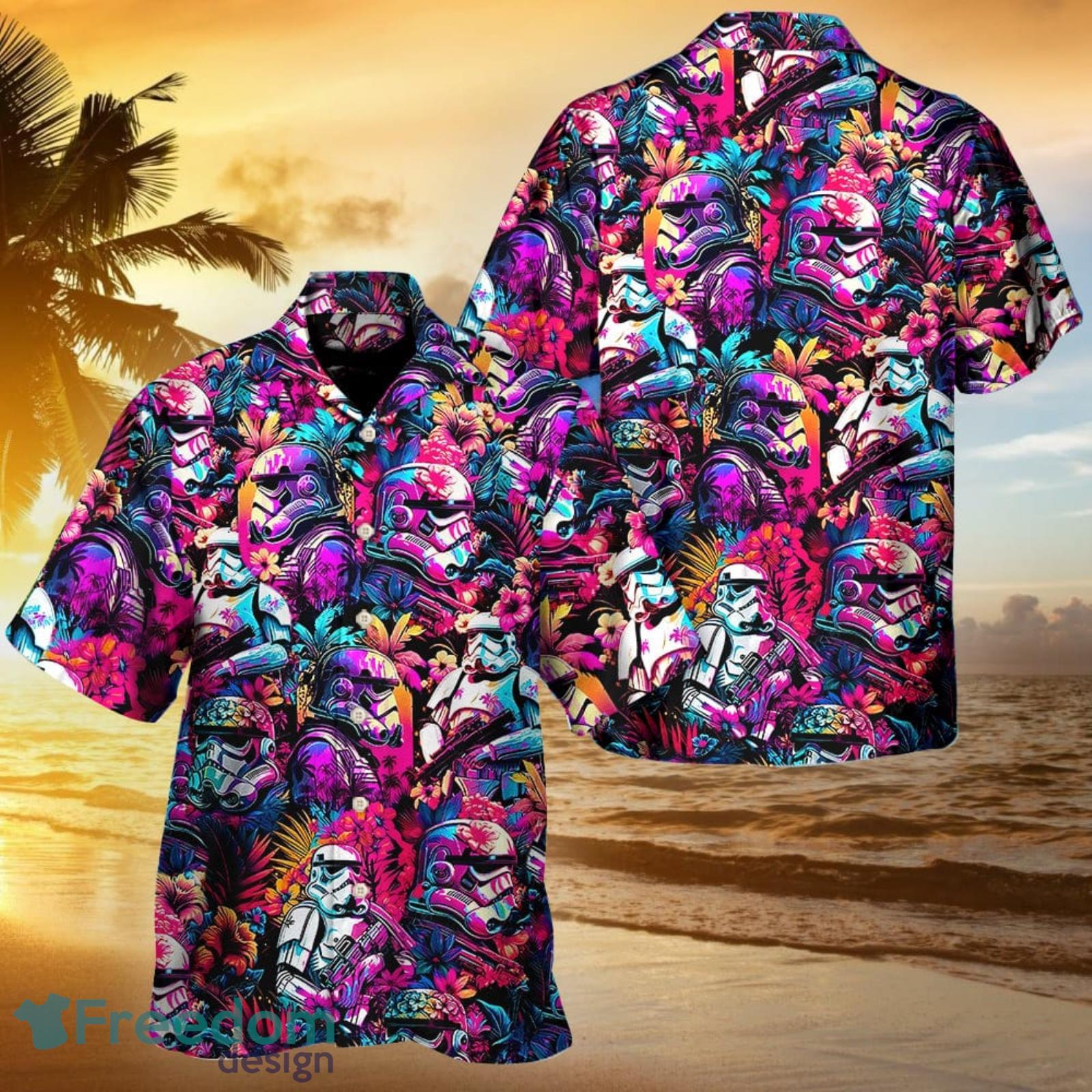 Starwars Synthwave Cool Hawaiian Shirt For Star Wars Movie Fans