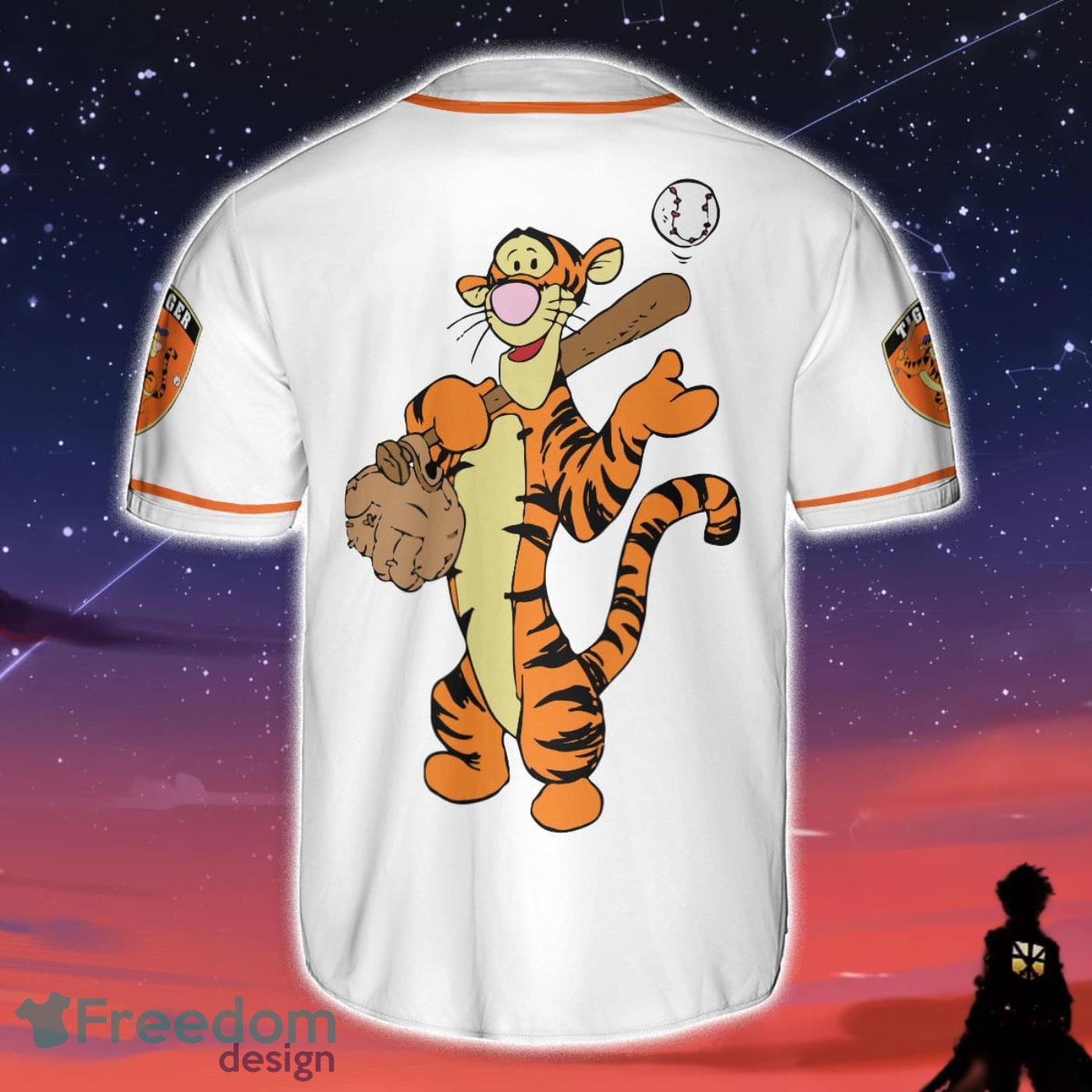 Tigger Winnie Pooh White Orange Disney Baseball Jersey