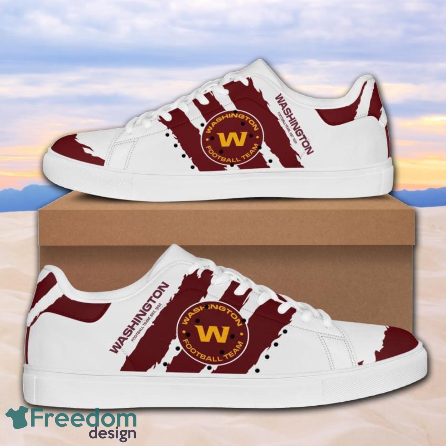 Washington Football Team Scratch Effect NFL Low Top Skate Shoes For Men And Women Product Photo 2