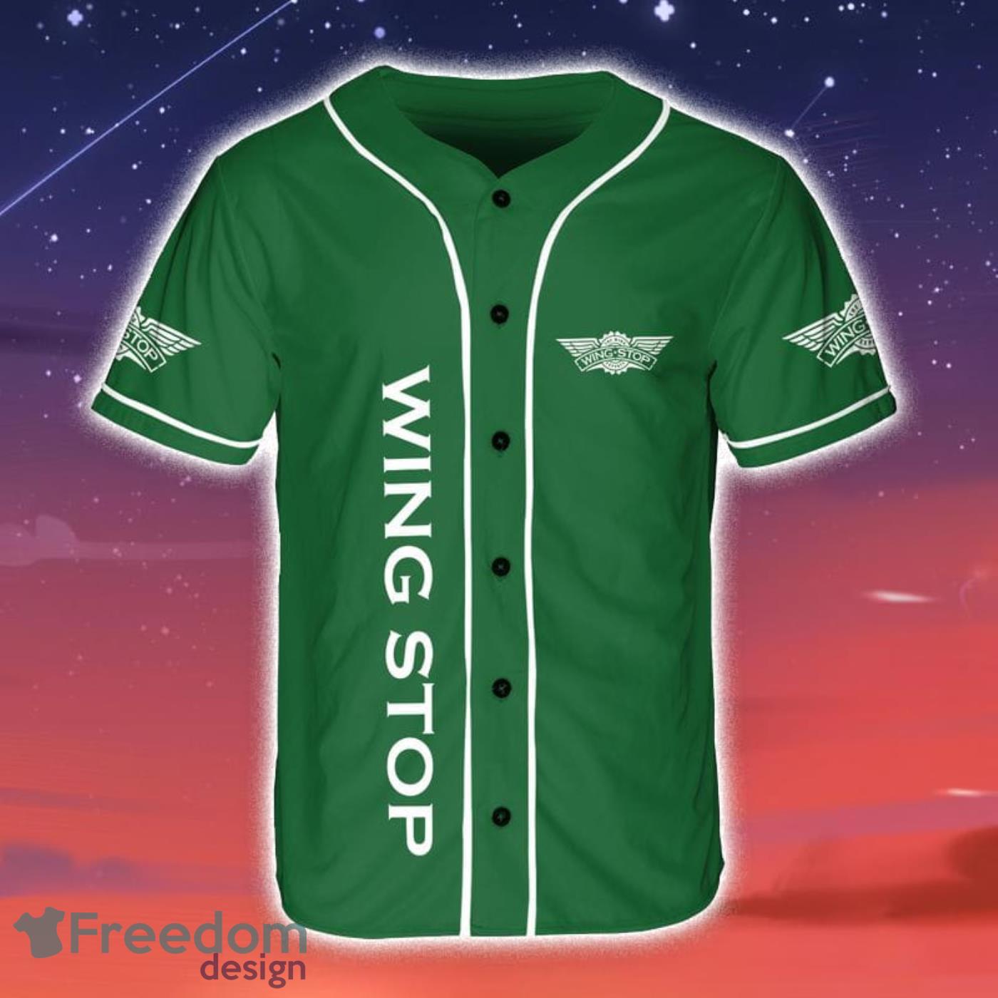 Wingstop Restaurants Green Baseball Jersey Gift For Sport Fans Product Photo 1 Wingstop Restaurants Green Baseball Jersey Gift For Sport Fans Product Photo 1