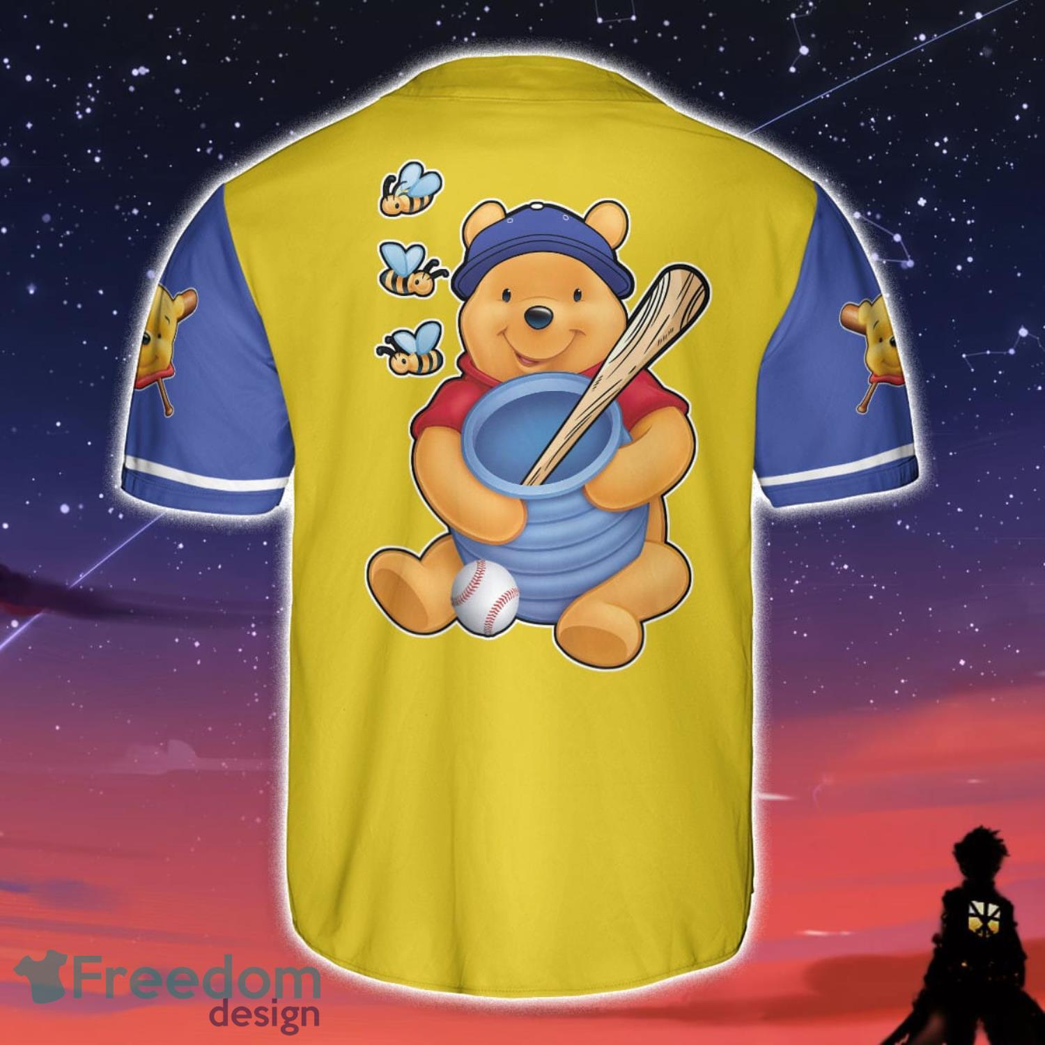 Winnie The Pooh All Over Print Baseball Jersey Shirt Summer Gift For Sport Fans Product Photo 2